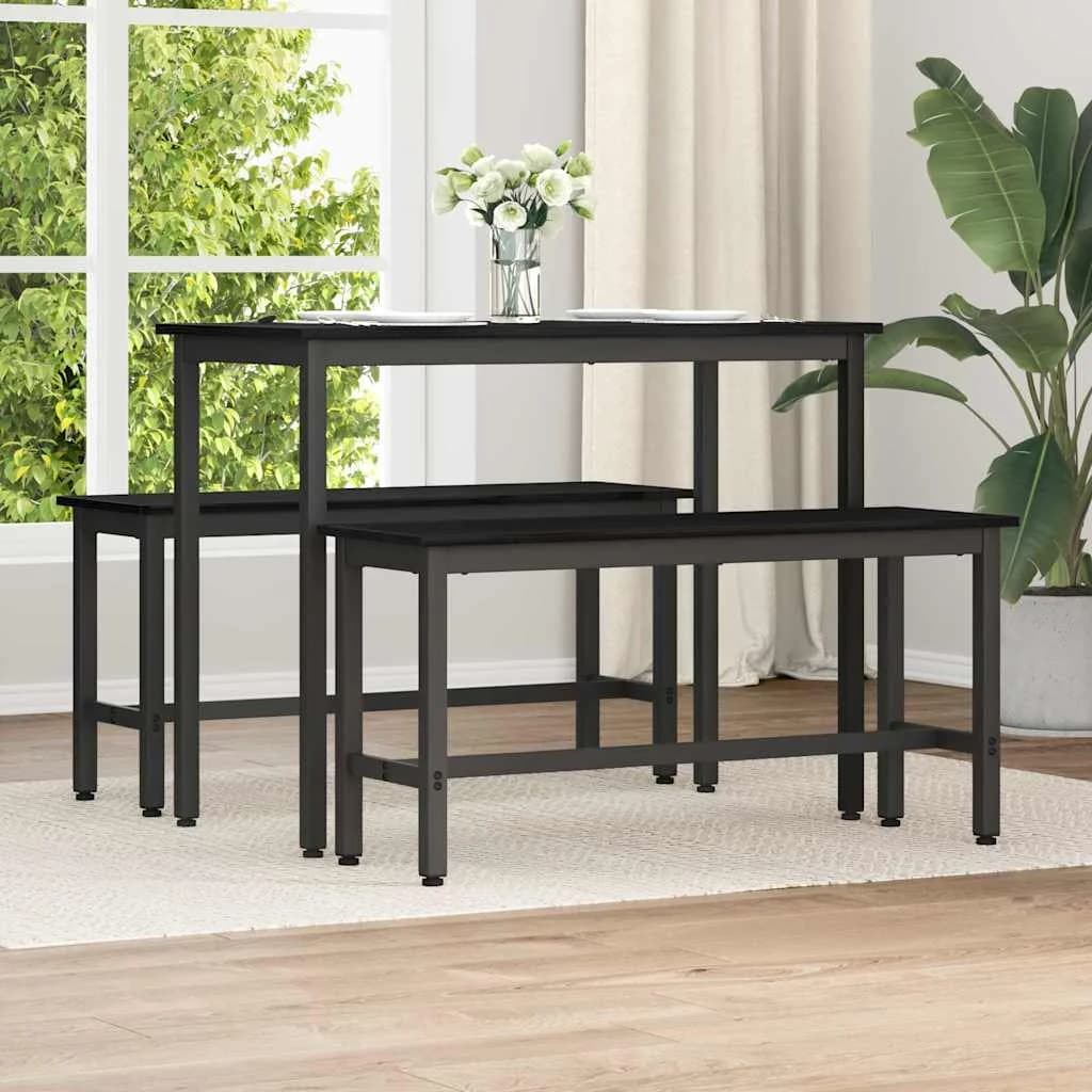 Jedilna klop 100 x 32,5 x 48,5 cm 2 kos Inženirski les in jeklo