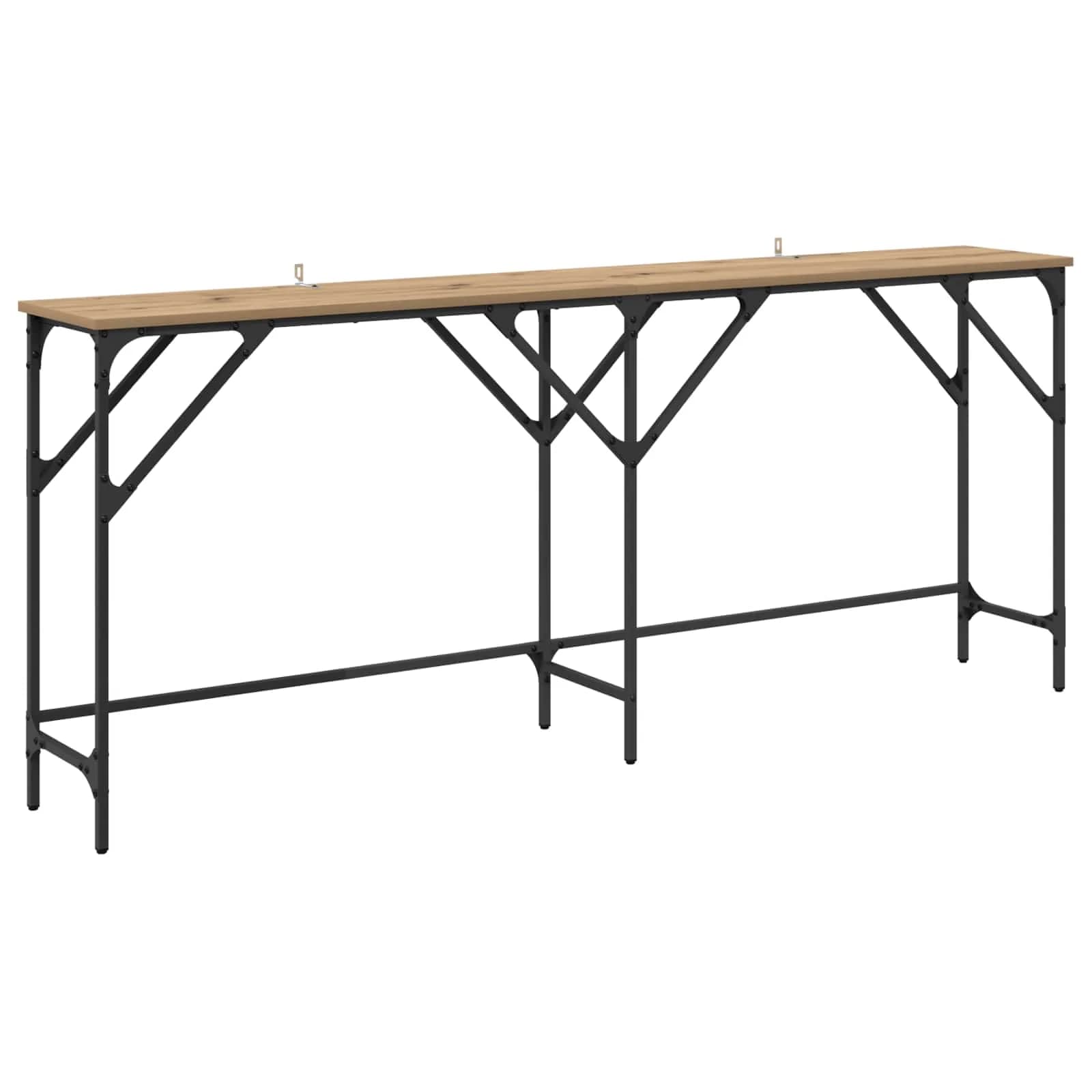 Konzolna miza Umetni hrast 180 x 30 x 75 cm Inženirski les - slika 2