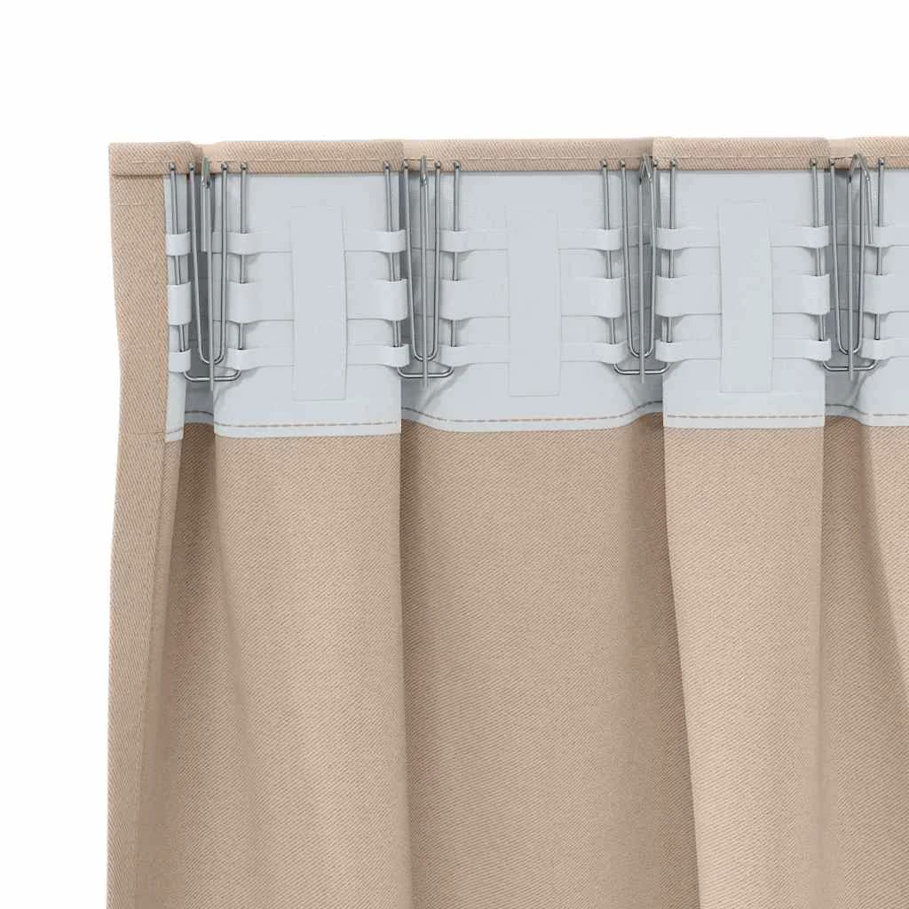 Zavese za zatemnitev z obroči 2 kos Taupe 225 x 140 cm - slika 5