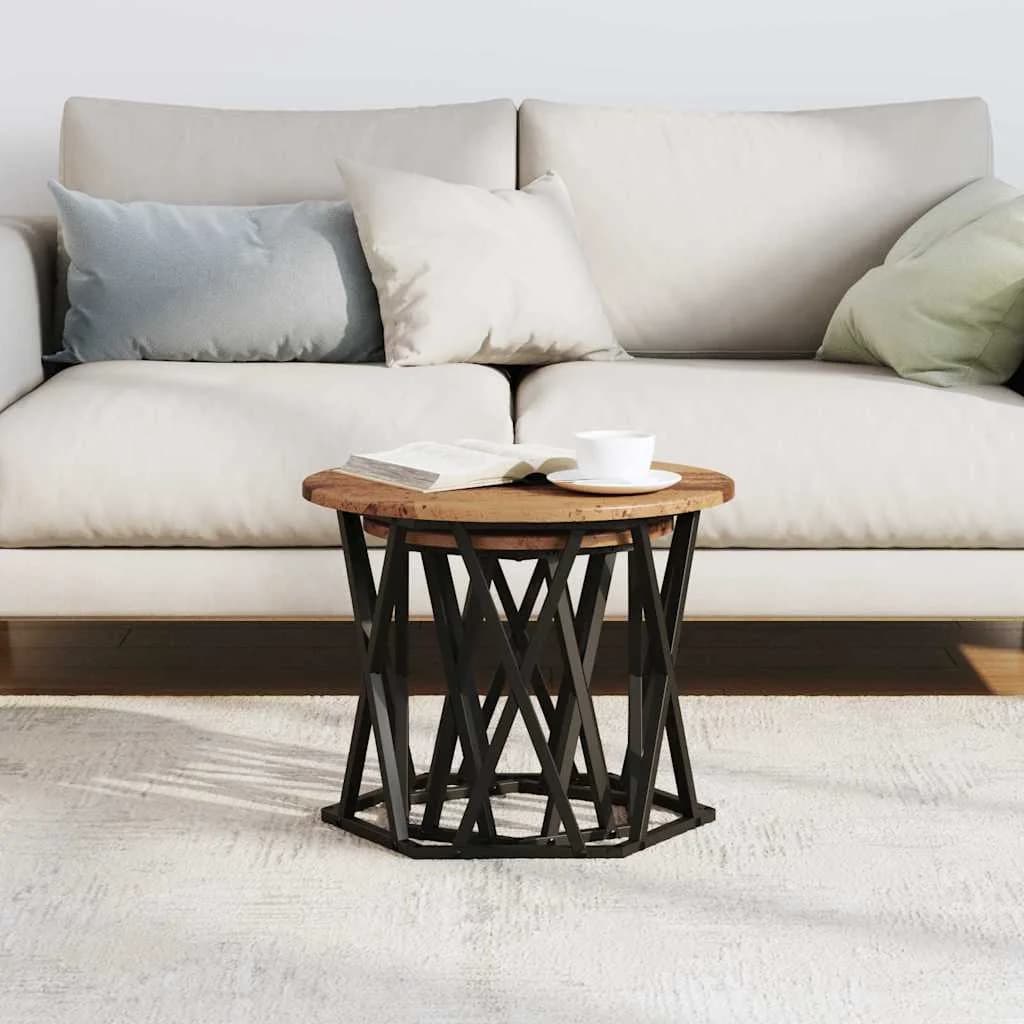 Stranska miza 2 kos predelan les 50 x 50 x 40 cm - slika 4