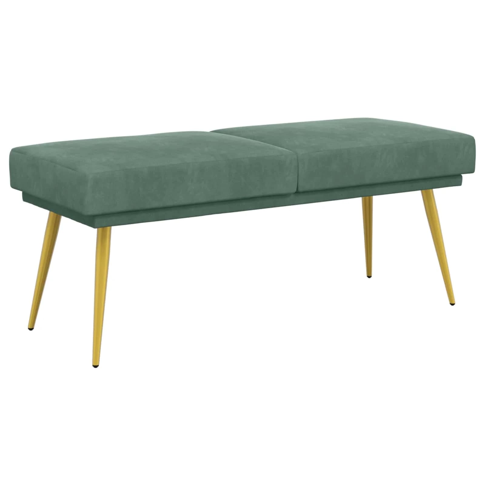 Dvojna klop Morsko zelena 120 x 45 x 46 cm Žamet - slika 2
