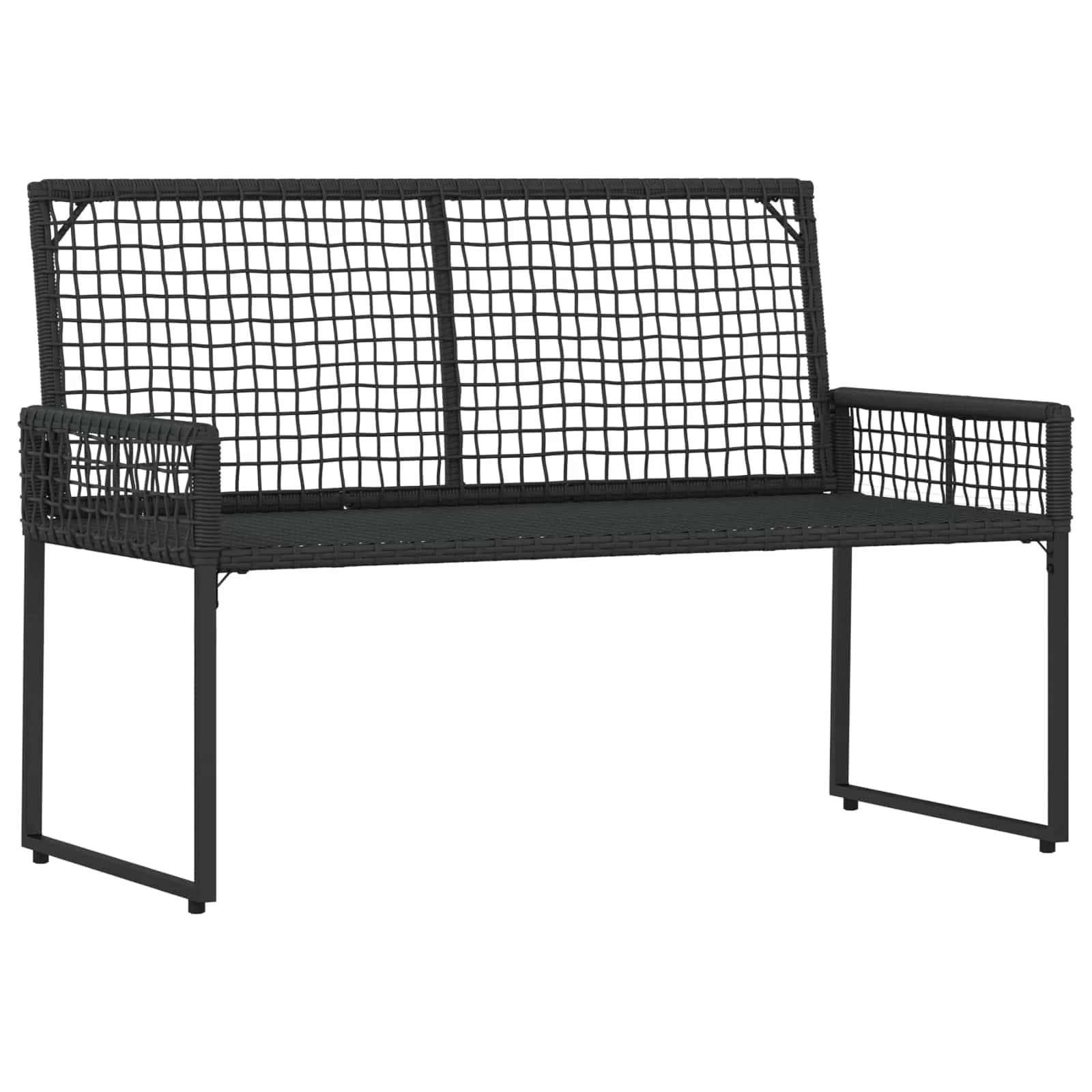 Zunanja klop z blazino Črna in krem bela 118 x 55 x 82 cm - slika 4