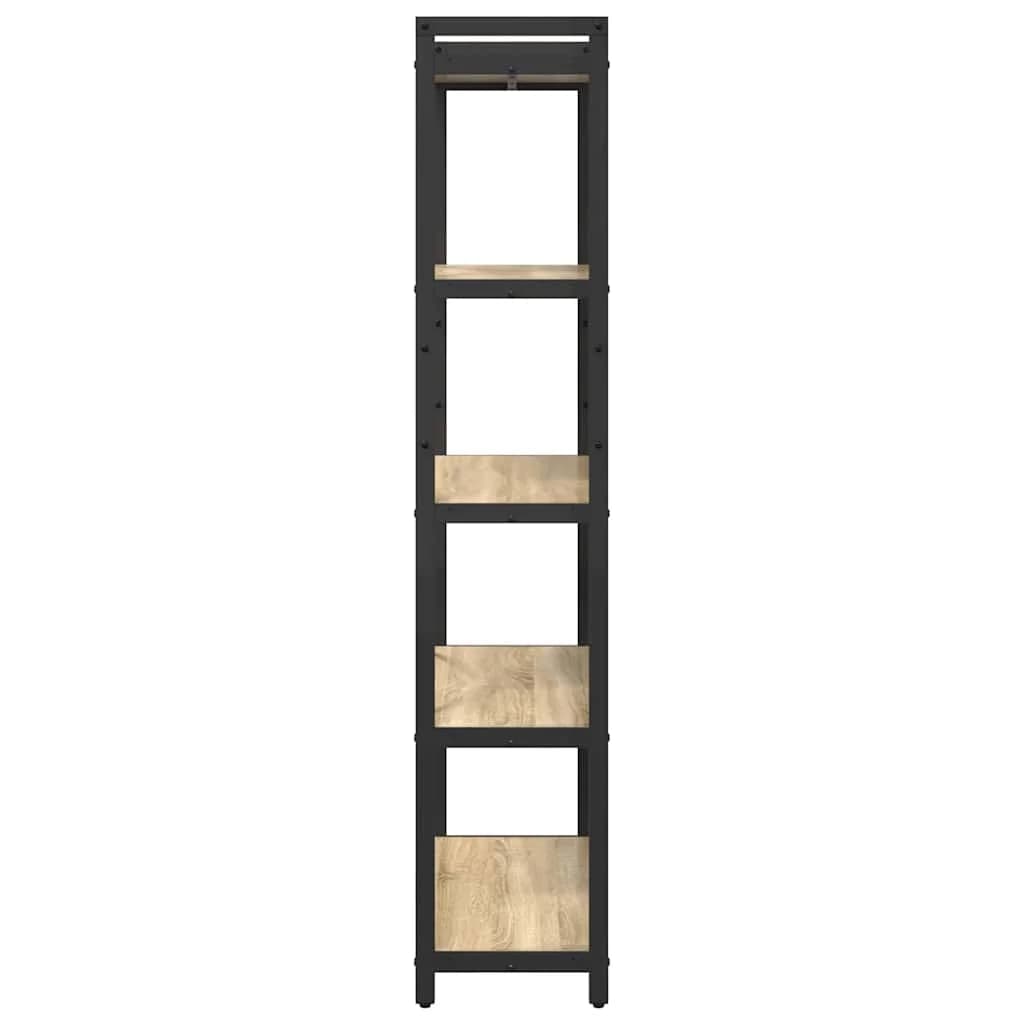 Knjižna polica 80 x 30 x 155 cm Inženirski les Sonoma hrast - slika 6