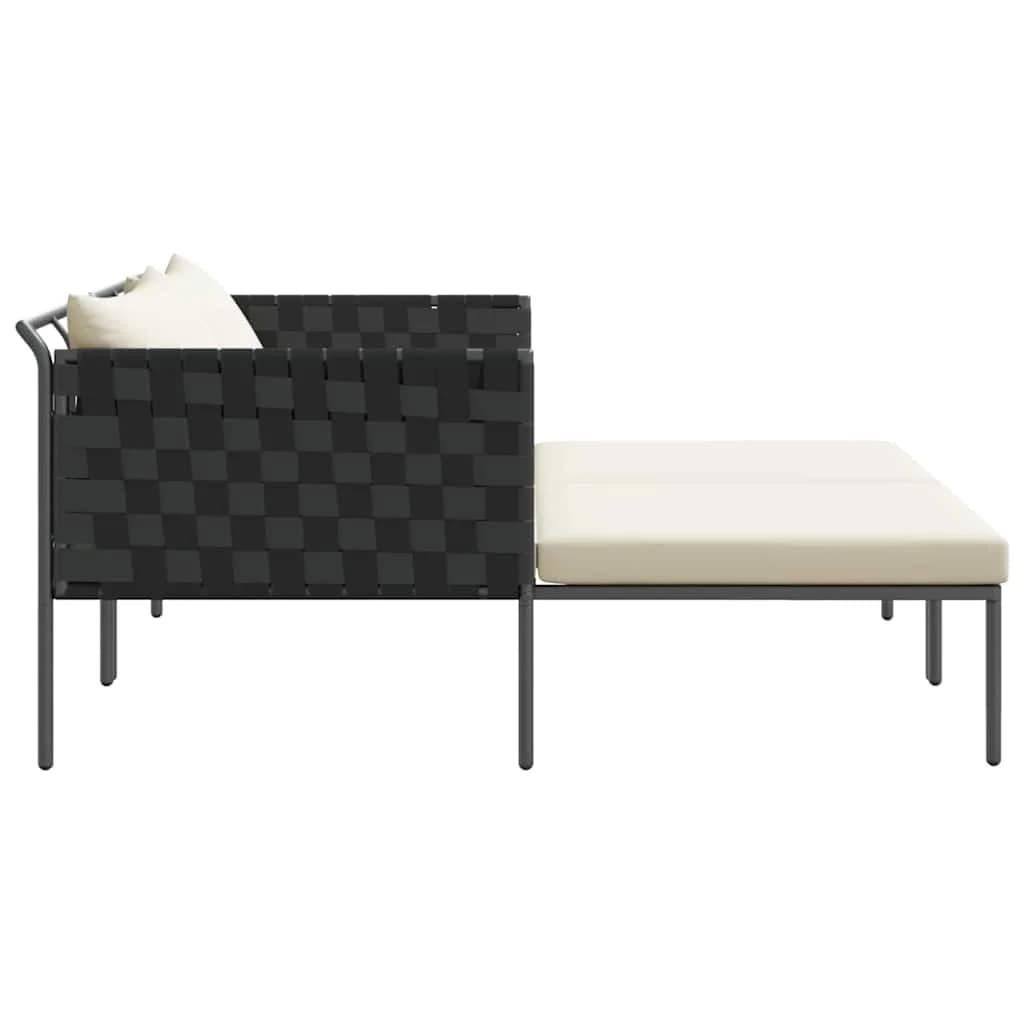 Ležalnik Antracit 153 x 115 x 69.5 cm Prašno lakirano jeklo - slika 7