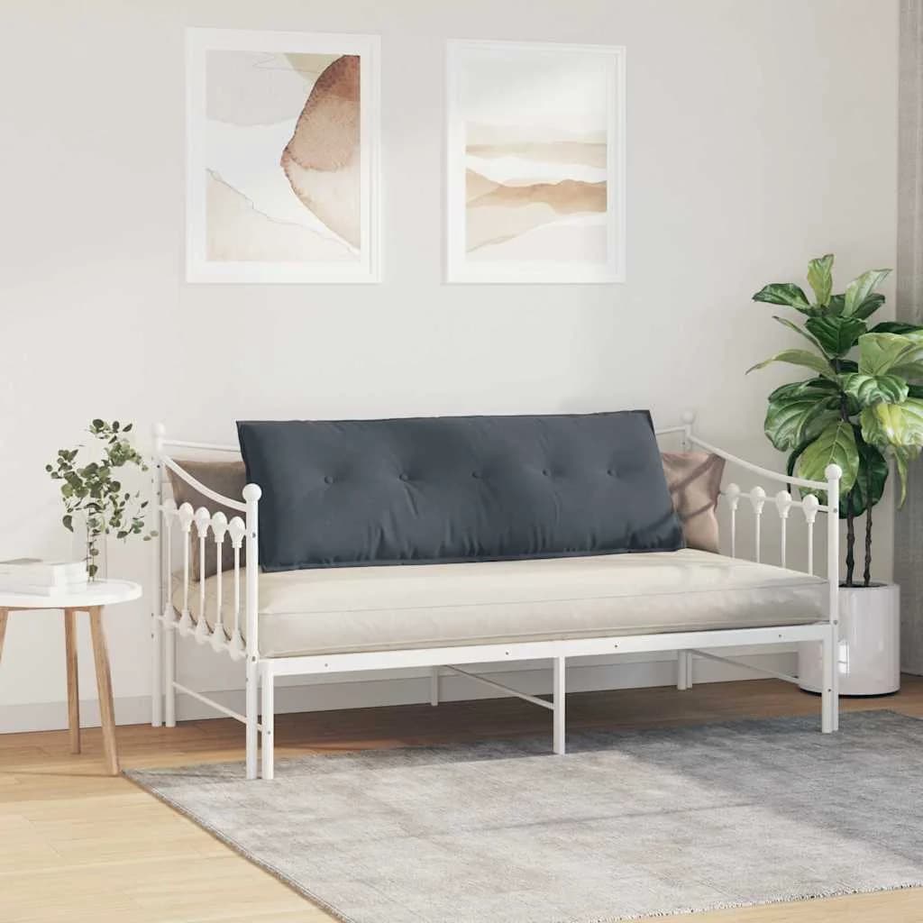 Poglavni vzglavnik Temno siva 140 x 50 cm Žametna tkanina - slika 4