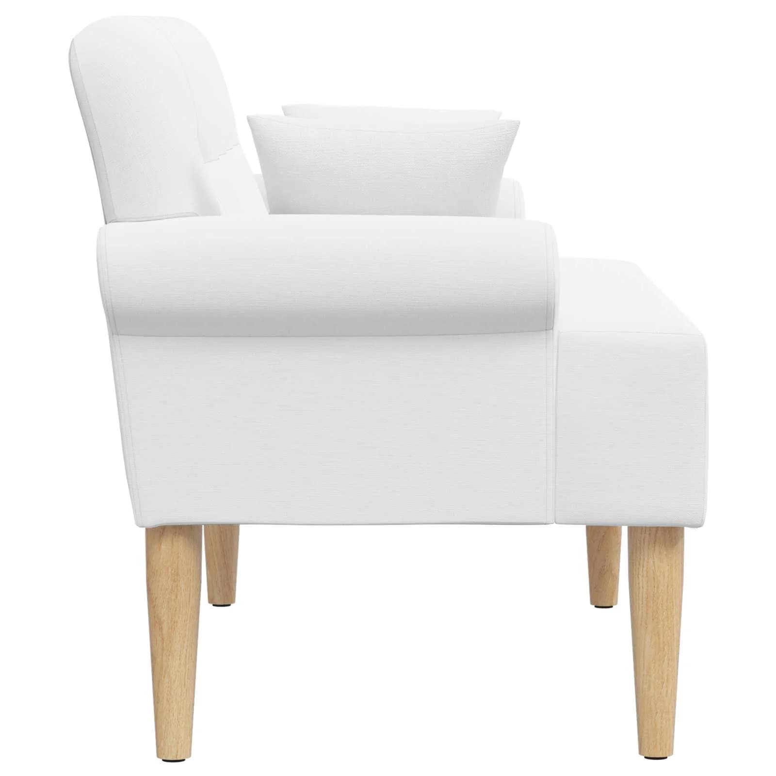 Dvojnica s gumbi Bela 120 x 65 x 79 cm Blago - slika 4
