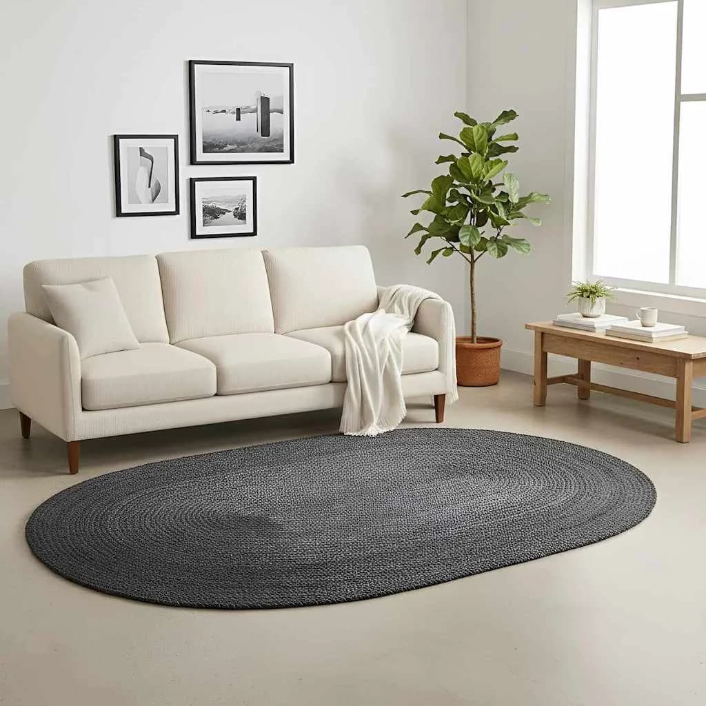 Preproge za površine Temno siva 122 x 183 cm Juta - slika 2
