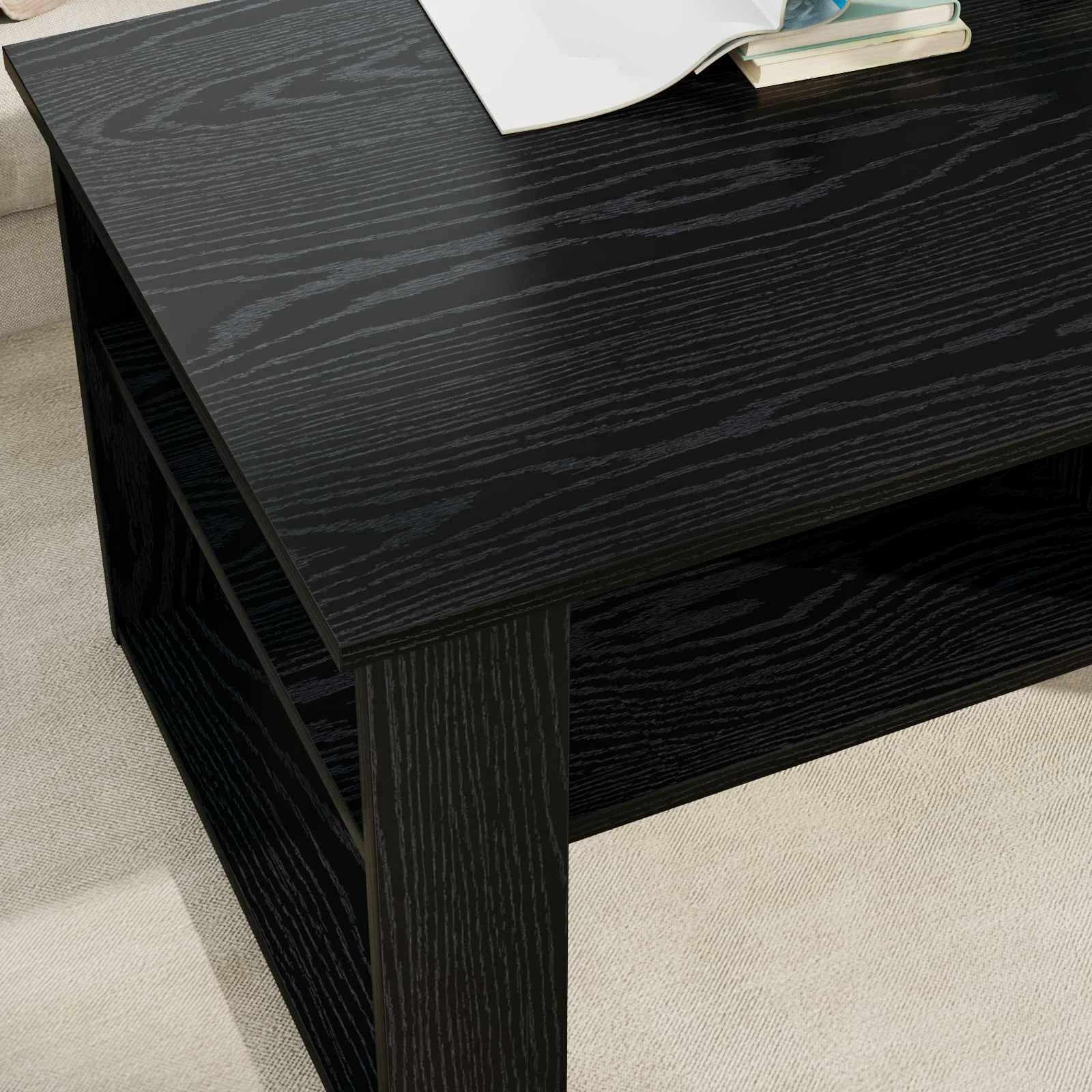 Klubska miza Črna Orehovina 96 x 54 x 44 cm Inženirski les - slika 4
