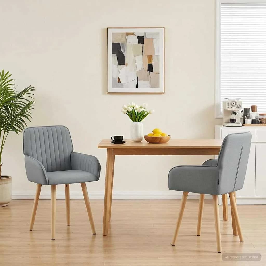 Jedilni stoli 2 kos Blago Svetlo siva 56,5 x 50 x 87,5 cm
