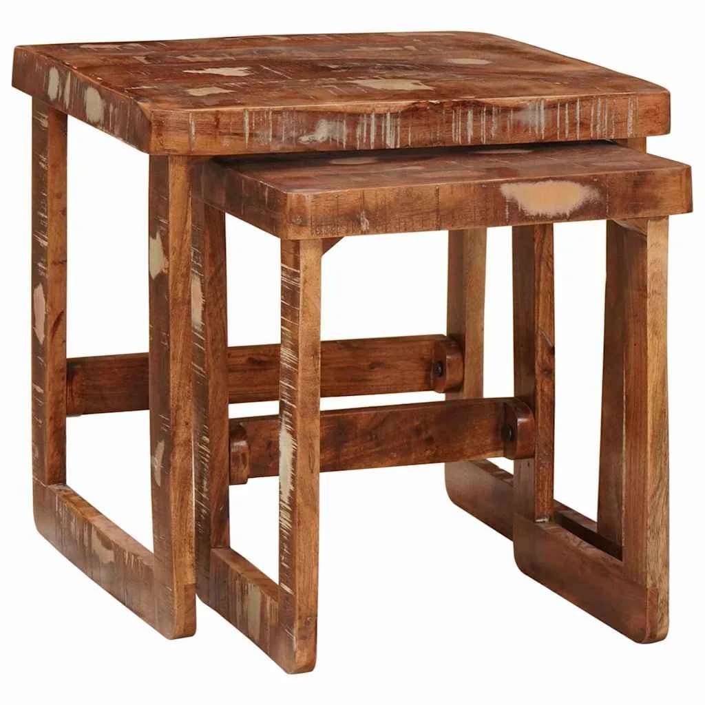 Gnezditvene mize 2 kos Rjava 46 x 46 x 45 cm - slika 3