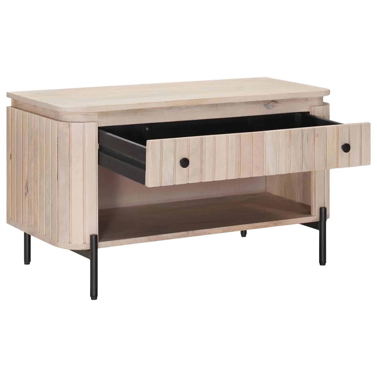 Klop za čevlje 85 x 37 x 48 cm Masivno mangovo les in vezan les - slika 2