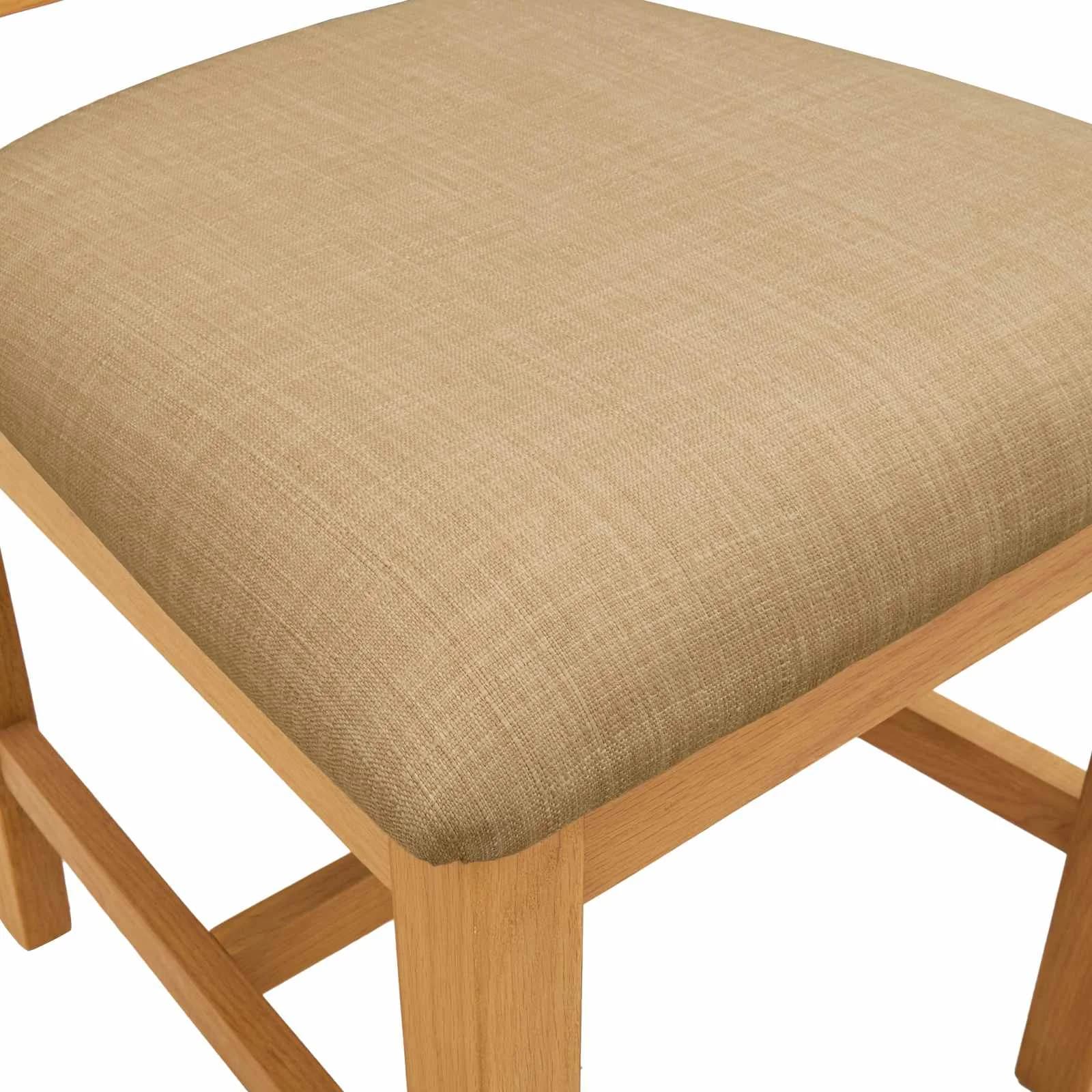Jedilni stol 2 kos Masivno hrastovo les Bež 45 x 54 x 105 cm - slika 6