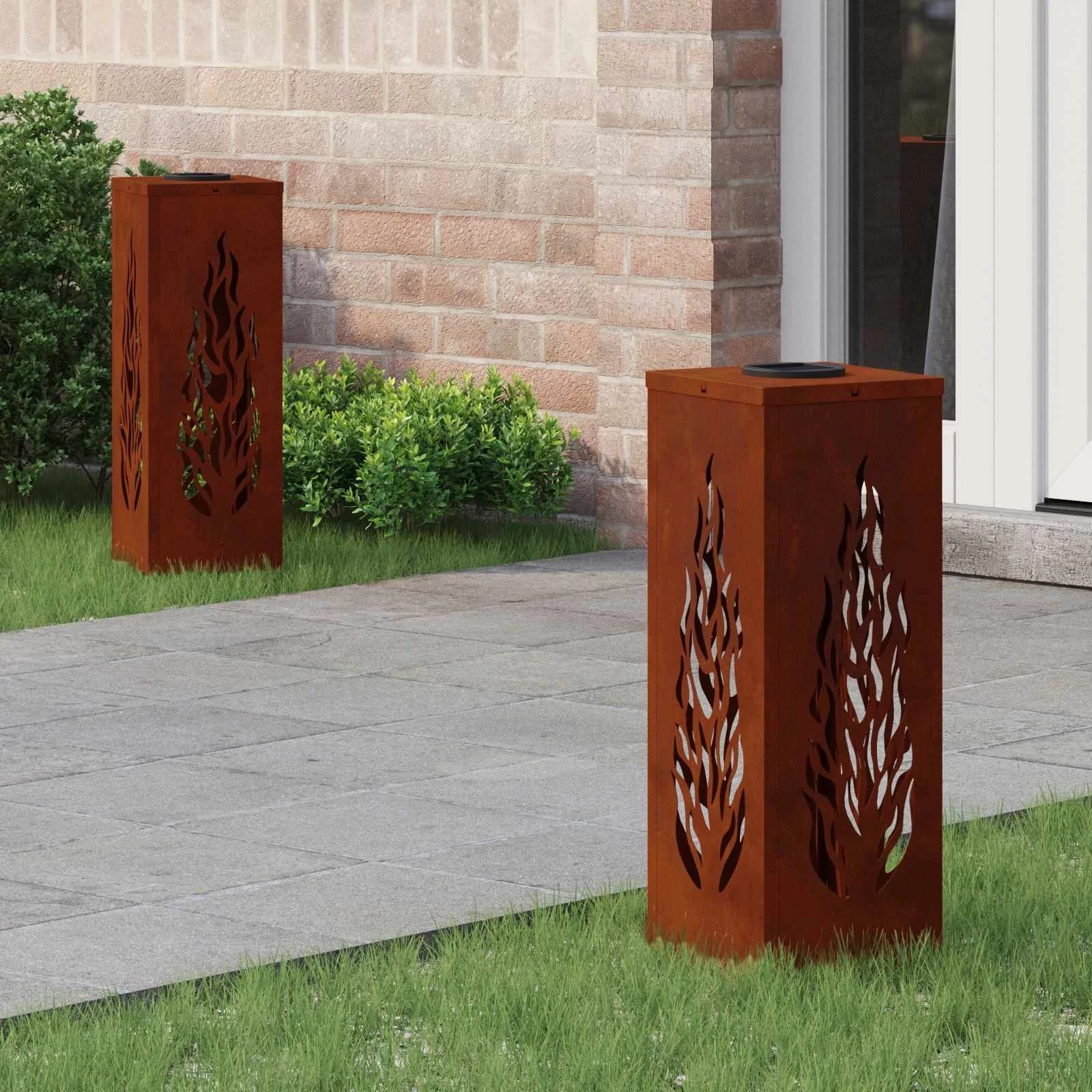 Solarno LED svetilo za pot 2 kos Toplo bela 18 x 18 x 50 cm
