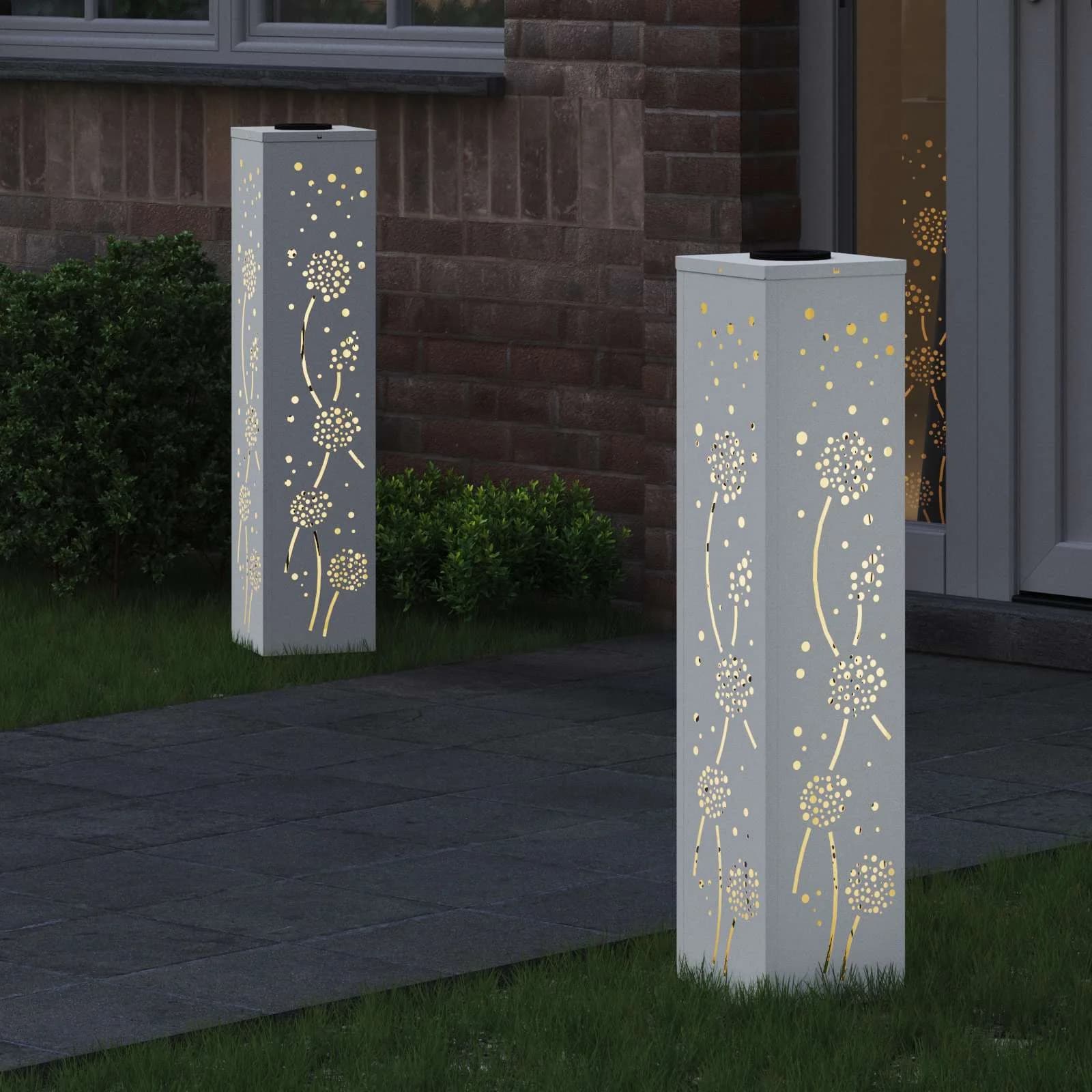 Solarno LED svetilo za pot 2 kos Toplo bela 18 x 18 x 80 cm - slika 3