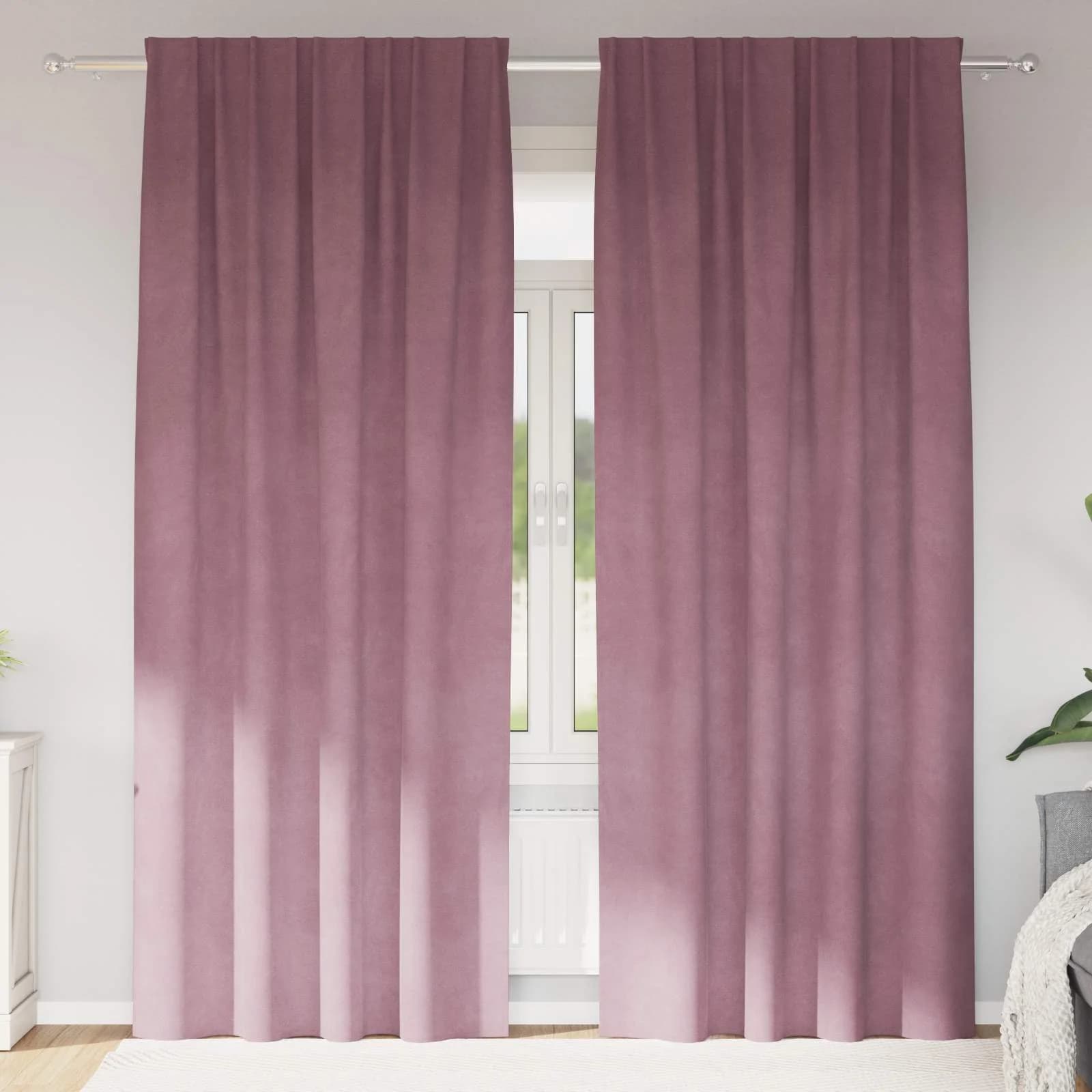 Zatemnitvene zavese 2 kos Temno roza 140 x 260 cm Žamet