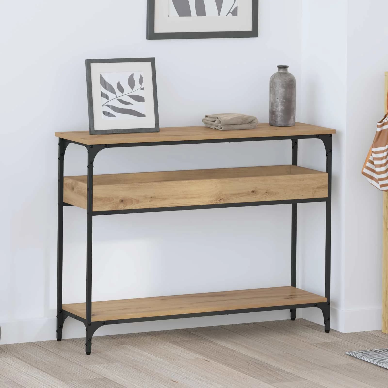 Konzolna miza artisan hrast 100 x 29 x 75 cm Inženirski les