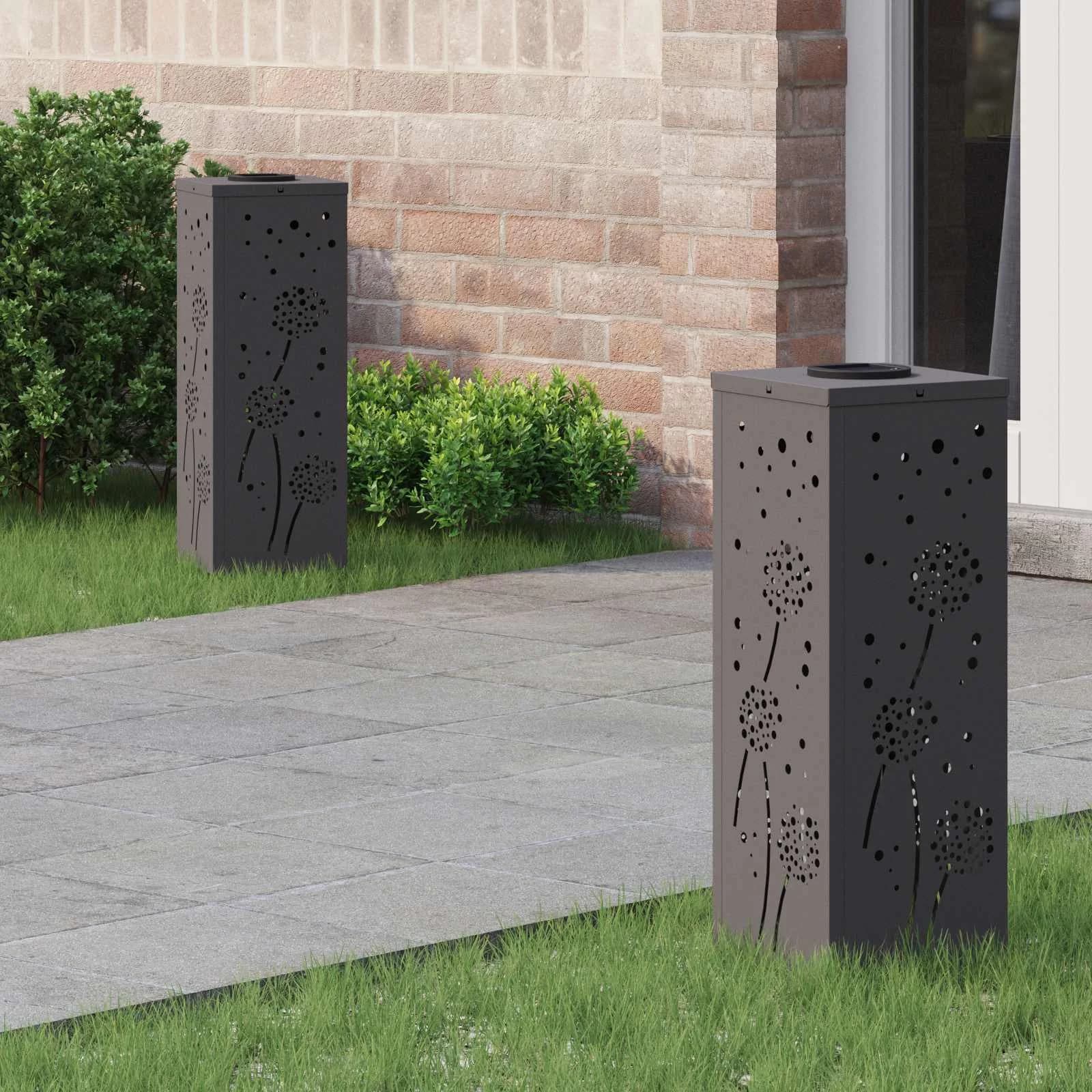 Solarno LED svetilo za pot 2 kos Toplo bela 18 x 18 x 50 cm