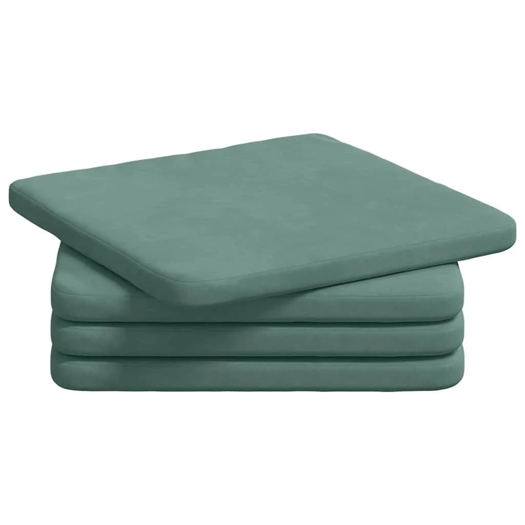 Sedežne blazine 4 kos Žamet Morsko zelena 40 x 40 x 3 cm - slika 2