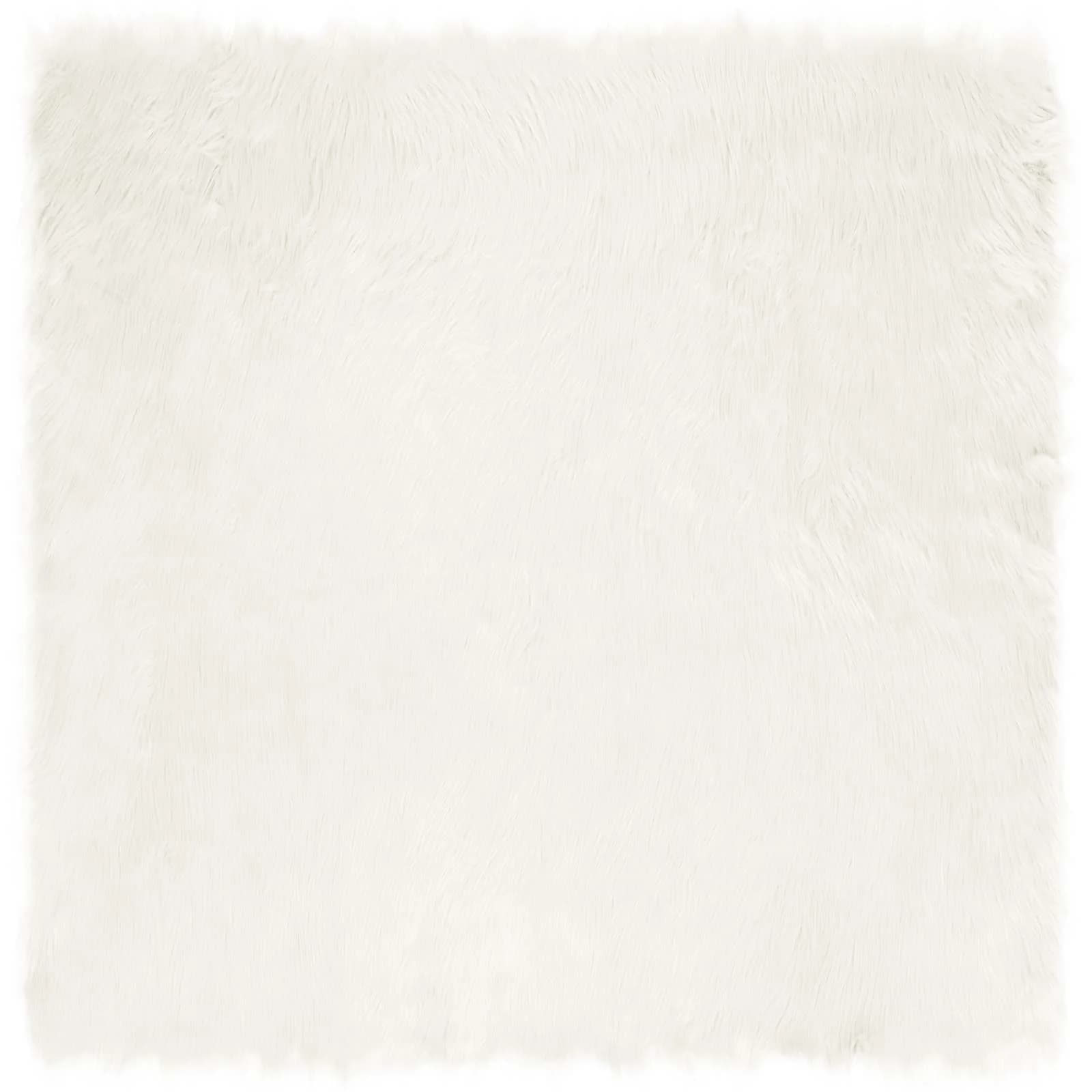 Preproga iz umetnega ovčjega krzna TAFALLA Bela 200 x 200 cm - slika 2