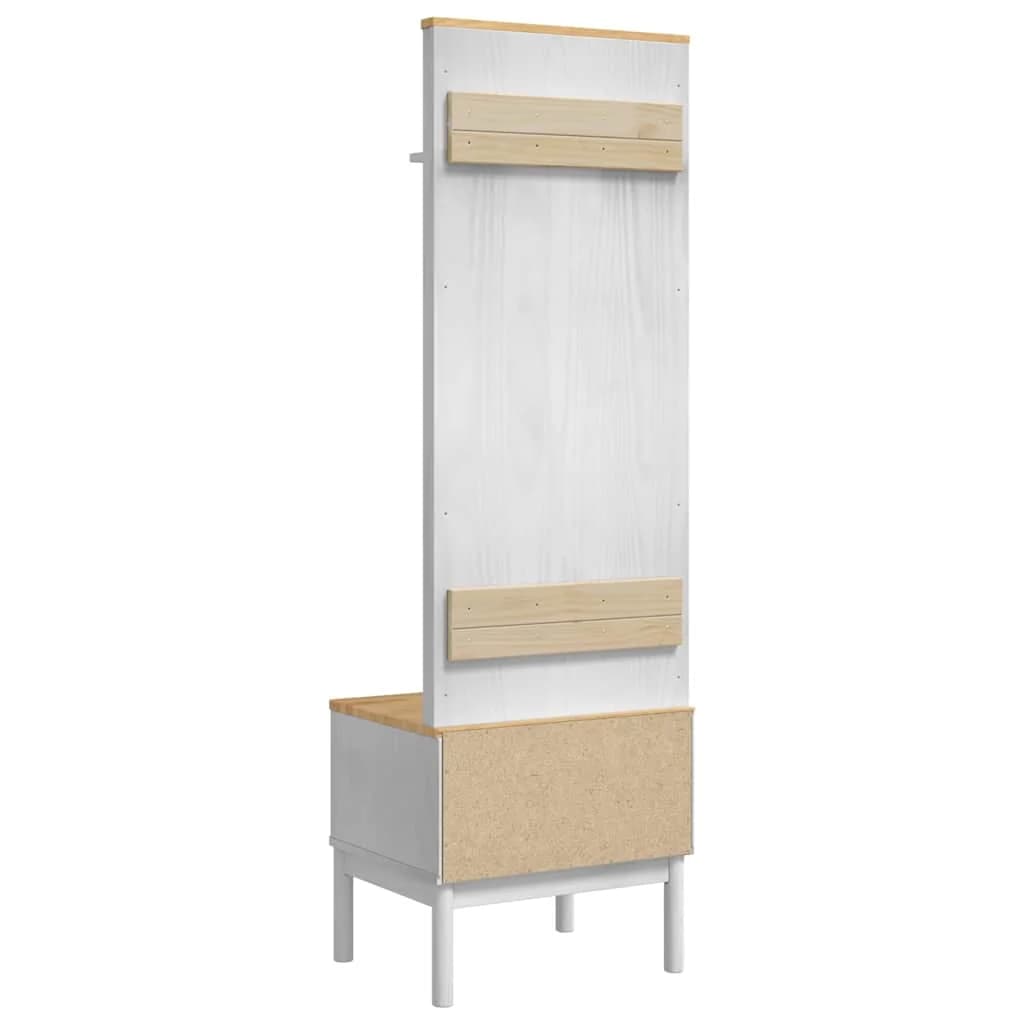 Omara za hodnik FLORO Bela 50 x 40 x 158 cm Masivno borovo les - slika 7