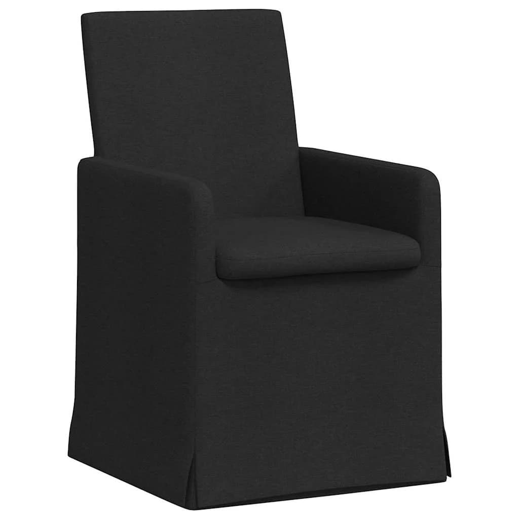 Jedilni stoli 2 kos blago Črna 57 x 67 x 95 cm - slika 2