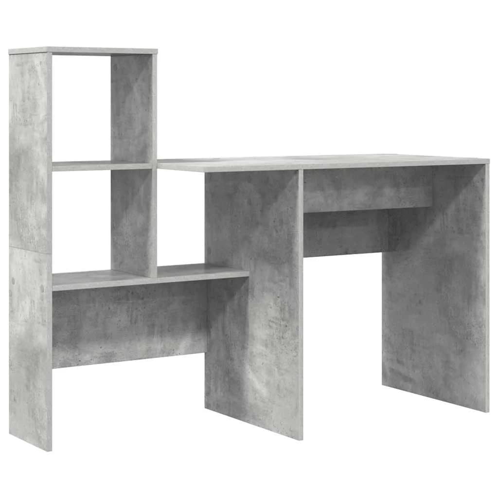 Miza Betonsko siva Inženirski les 131,5 x 50 x 106,5 cm - slika 2