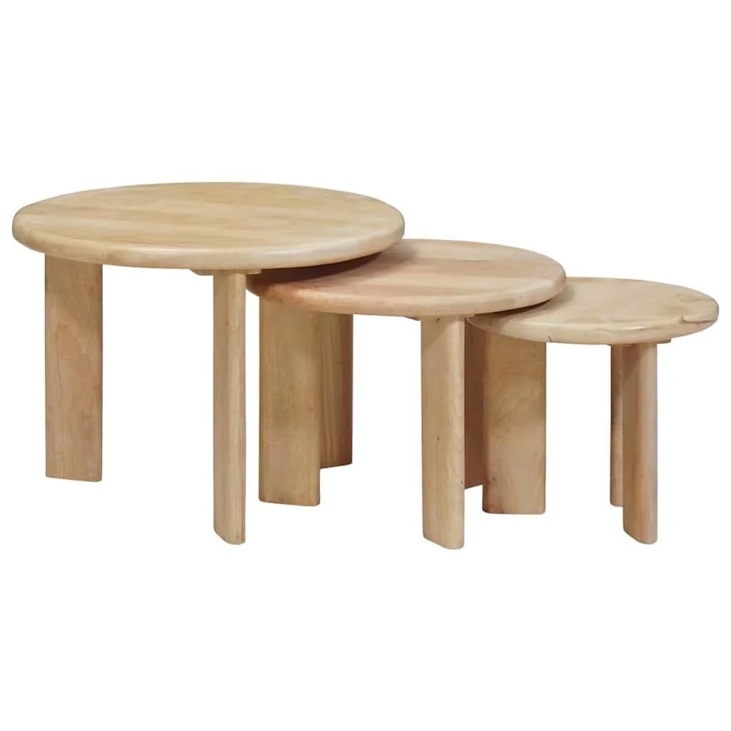 Mize za kavo z gnezdenjem 3 kos Črna Ø 54 x 40 cm - slika 2