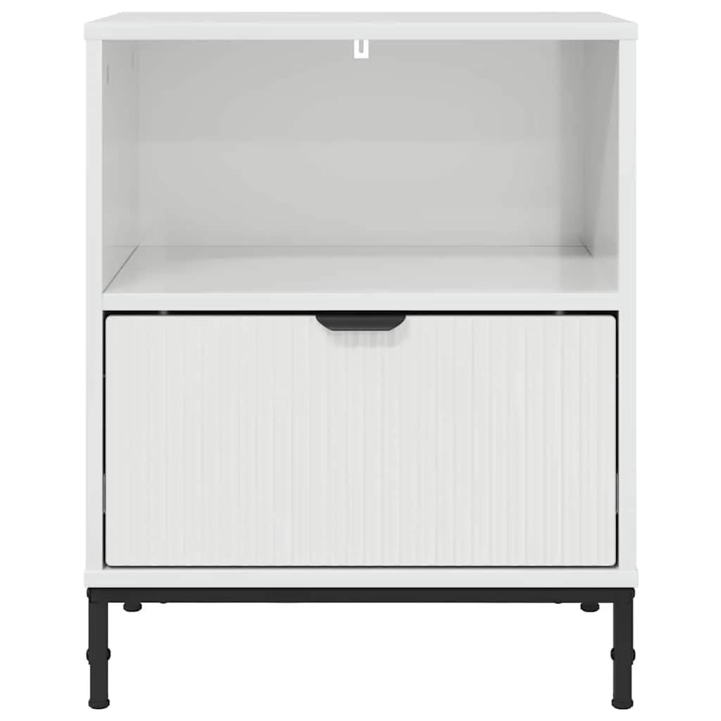 Nočna omarica Bela z visokim sijajem 49 x 36 x 61 cm - slika 6