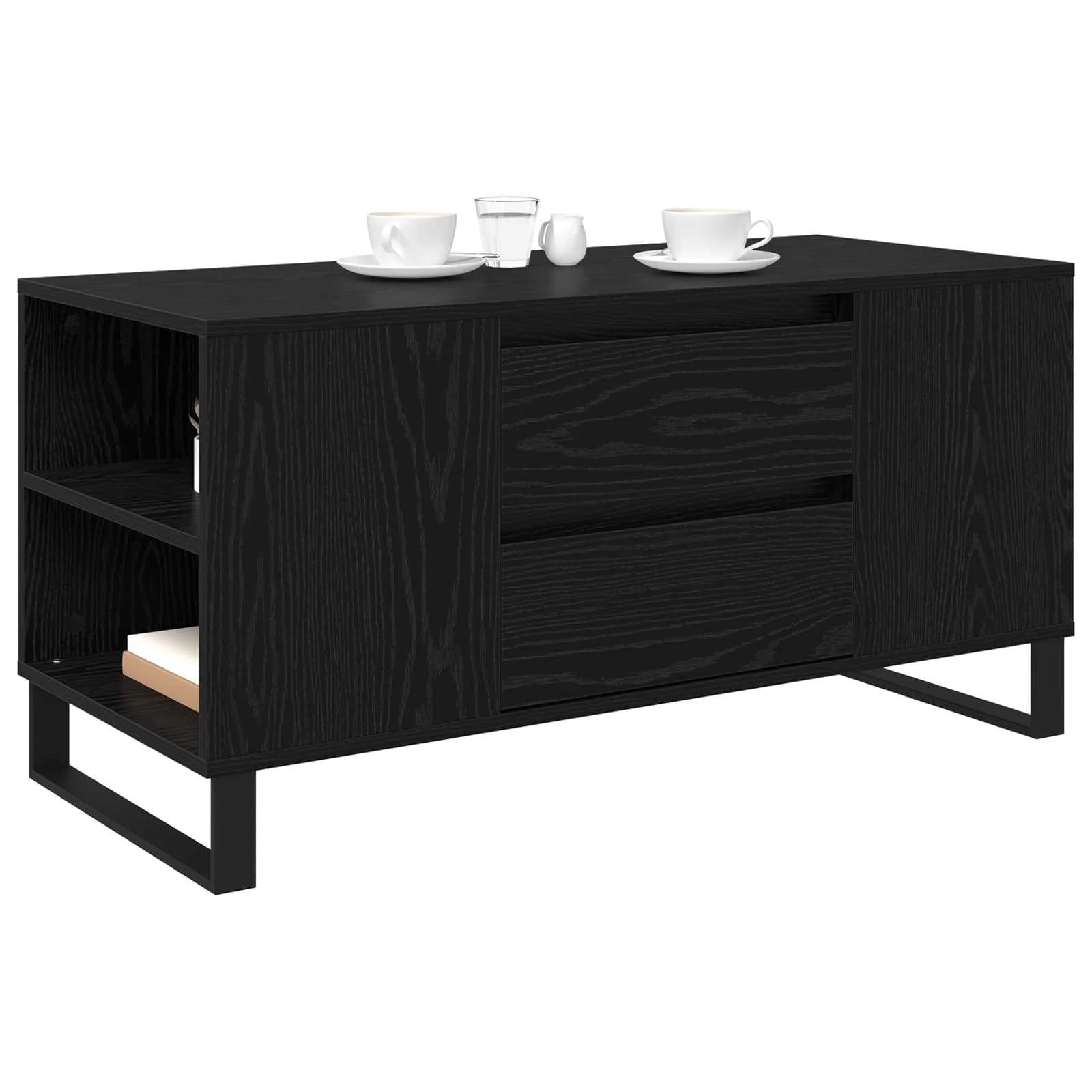 Klubska miza Črna Orehovina 102 x 44,5 x 50 cm Inženirski les - slika 3