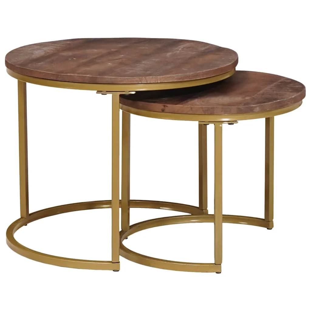 Mize za kavo z gnezdenjem 2 kos Temno rjava 50 x 50 x 40 cm - slika 2