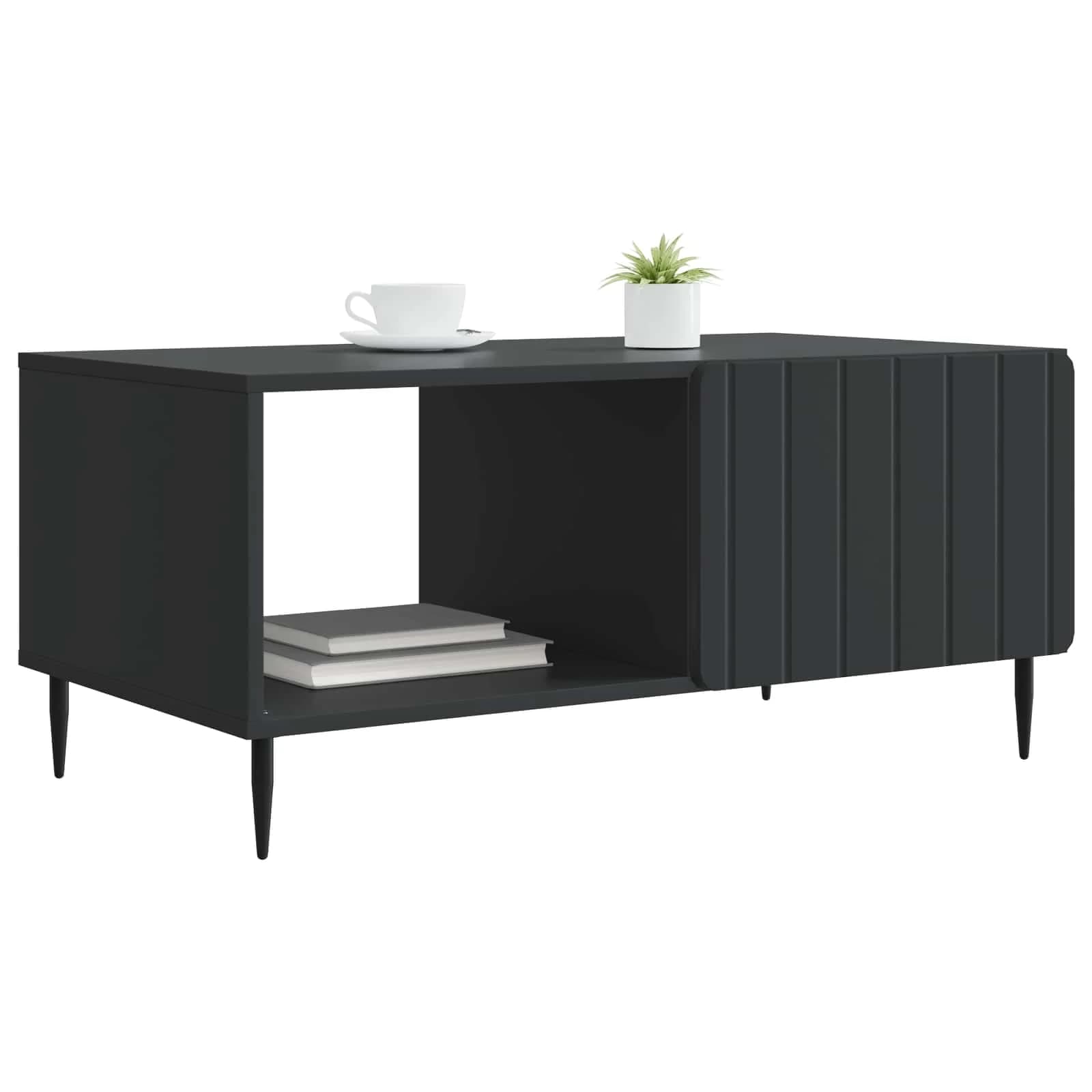 Klubska miza Črna 90 x 50 x 40 cm Inženirski les - slika 3