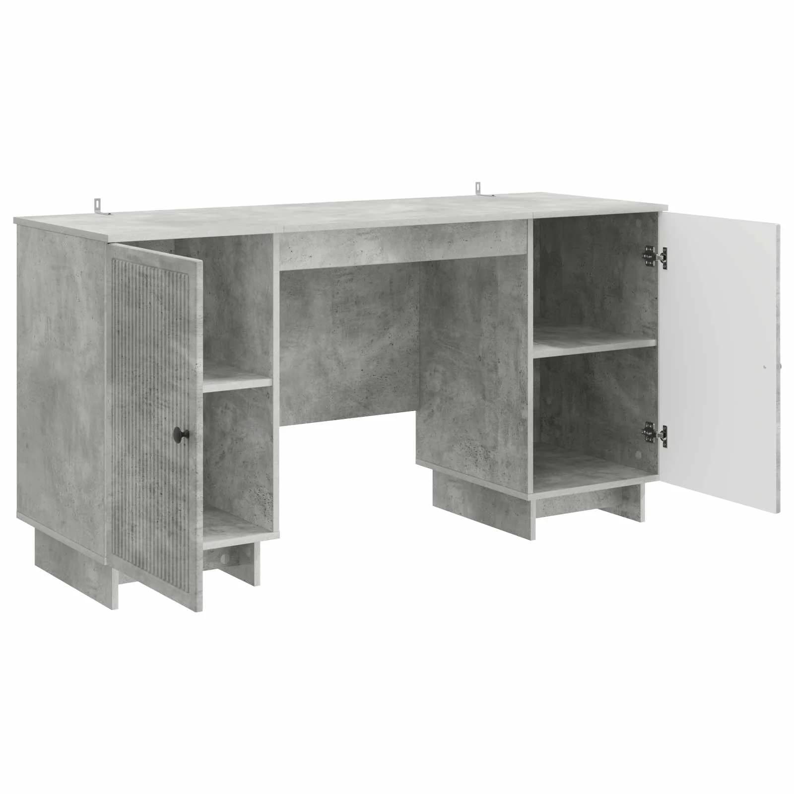 Miza Betonsko siva Inženirski les 142,5 x 50 x 75 cm - slika 4