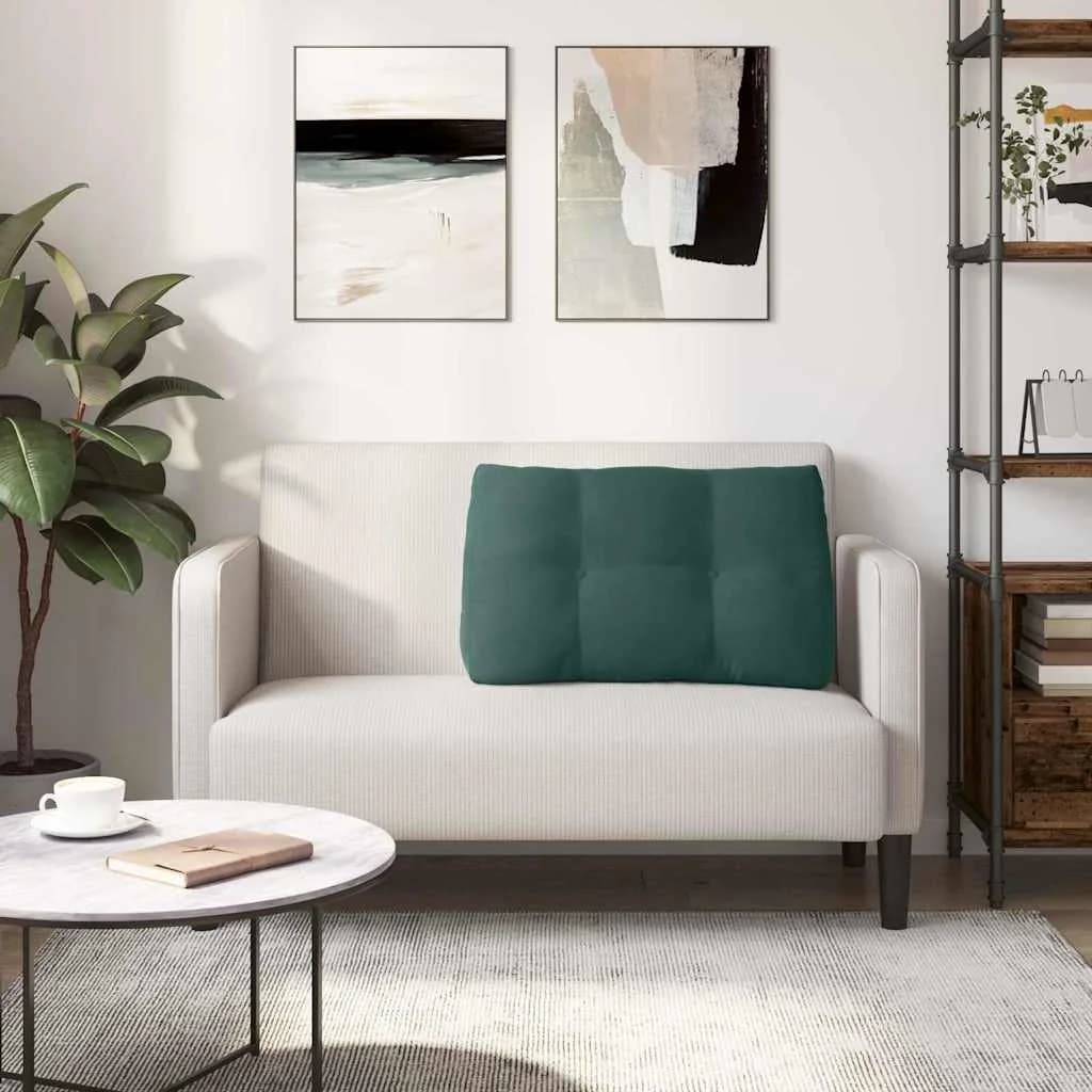 Poglavni vzglavnik Temno zelena 80 x 24 x 50 cm Žamet - slika 4