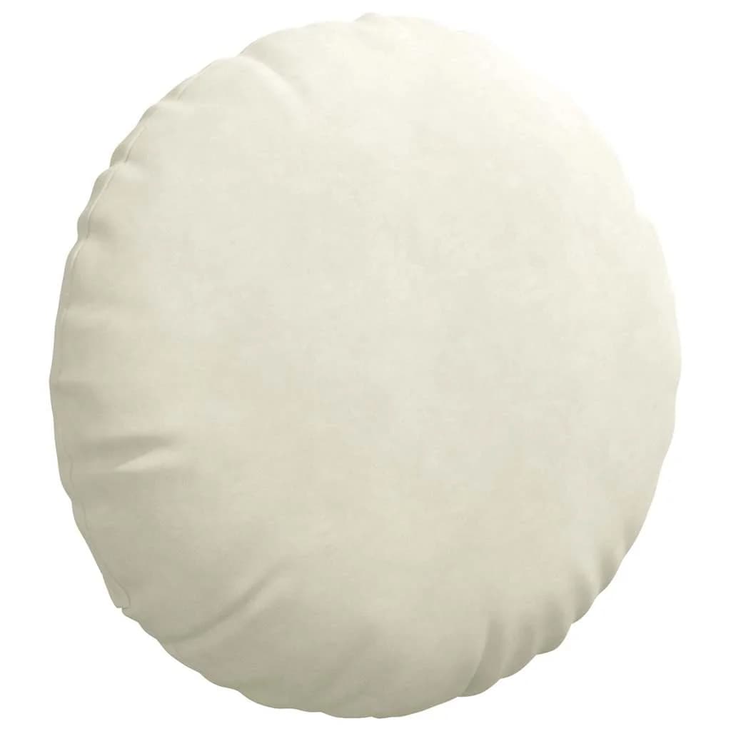Sedežne blazine 2 kos Žamet krema Ø 80 x 29 cm - slika 5