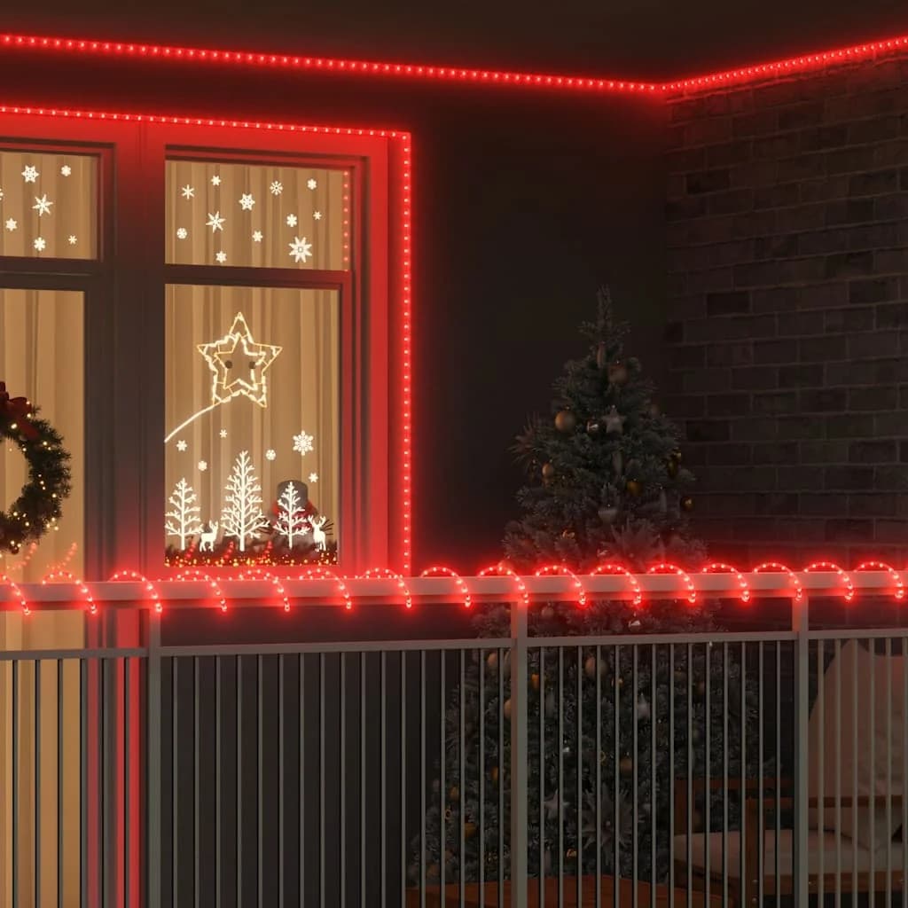 Osvetljena vrv med 1200 LED Rdeča 50 m PVC