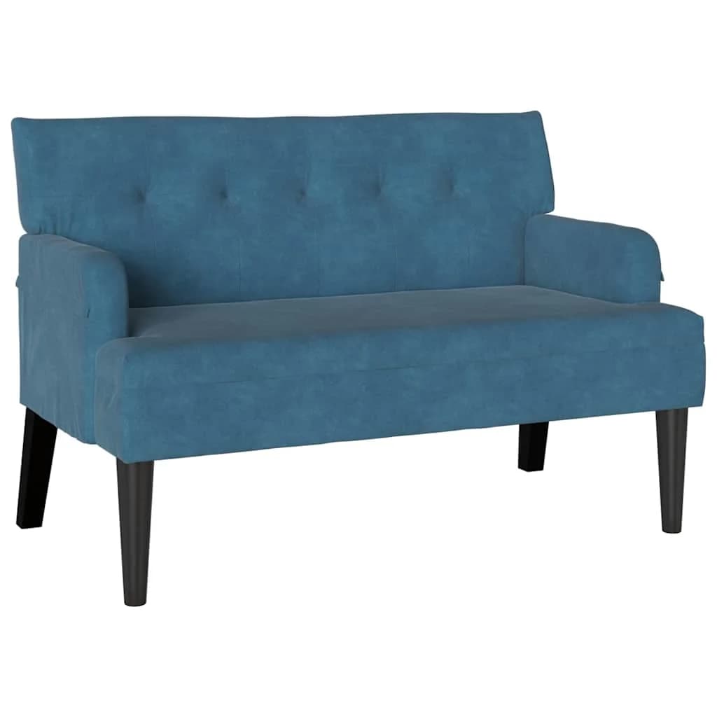 Chesterfield klop Modra 112 x 65,5 x 75 cm Žamet - slika 2