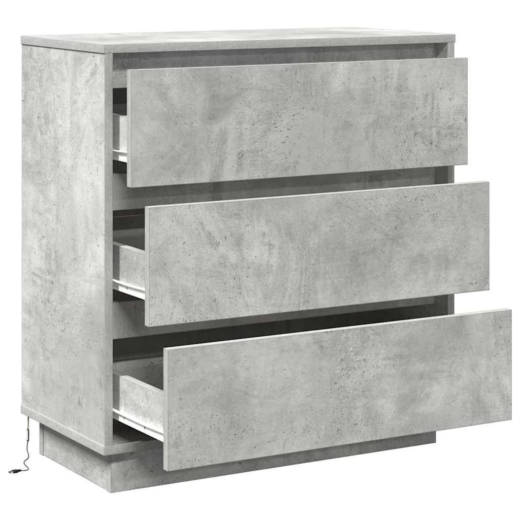 Nočna omarica Betonsko siva 71 x 34,5 x 75 cm Inženirski les - slika 7