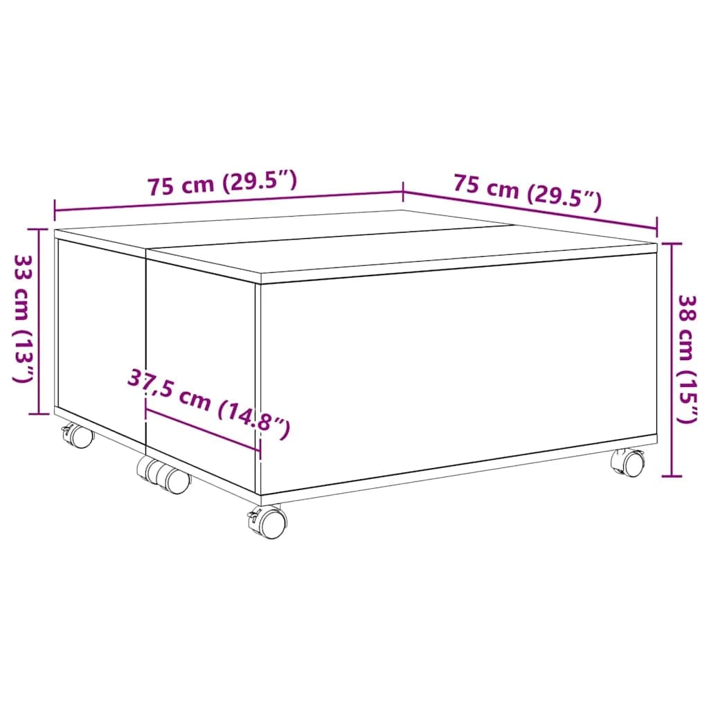 Klubska miza Star les 75 x 75 x 38 cm Inženirski les - slika 11