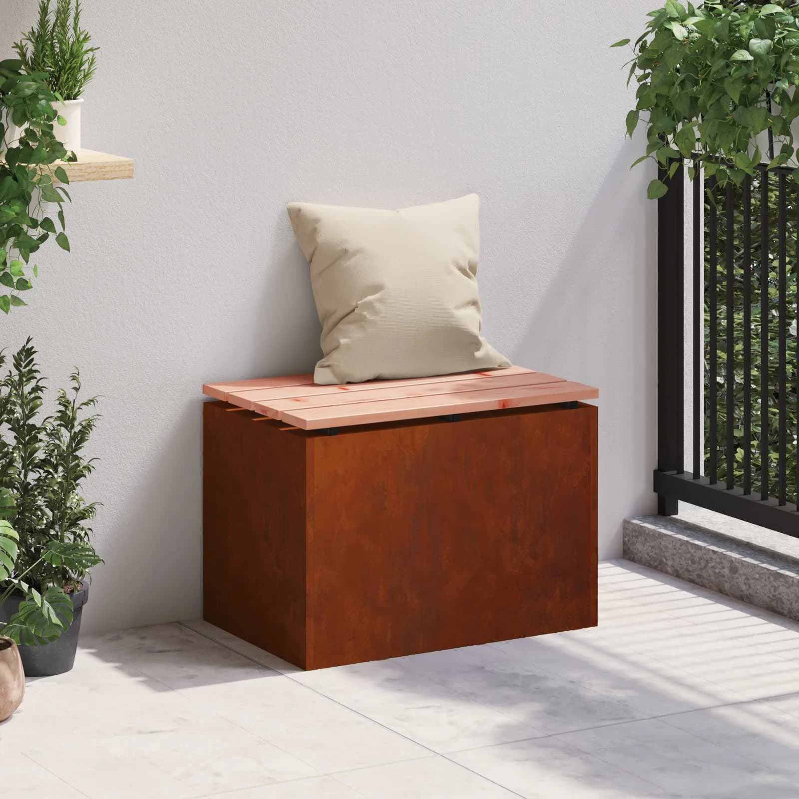Vrtna klop 1 -Seater 60 x 40 x 43 cm Odporno jeklo Rjav - slika 3
