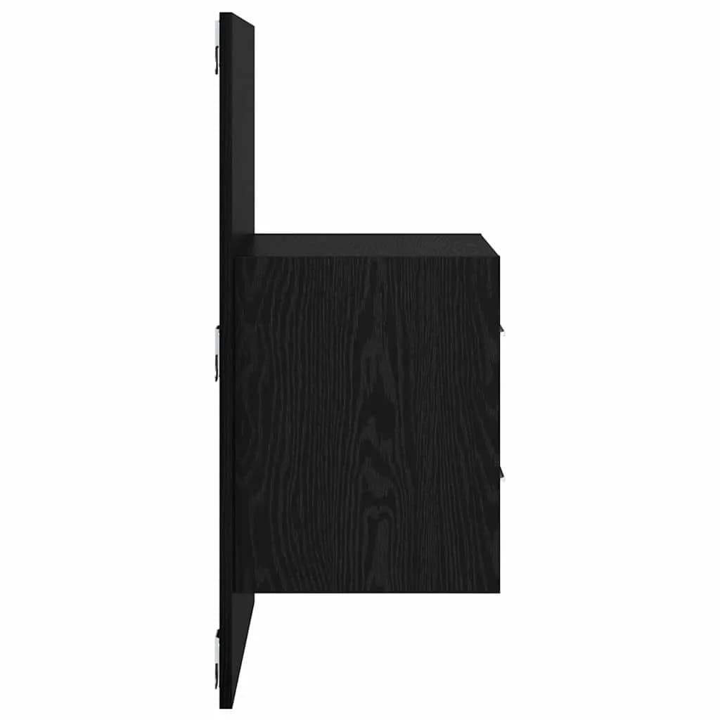 Stenska nočna omarica 2 kos Črna Orehovina 48,5 x 32,5 x 80 cm - slika 8