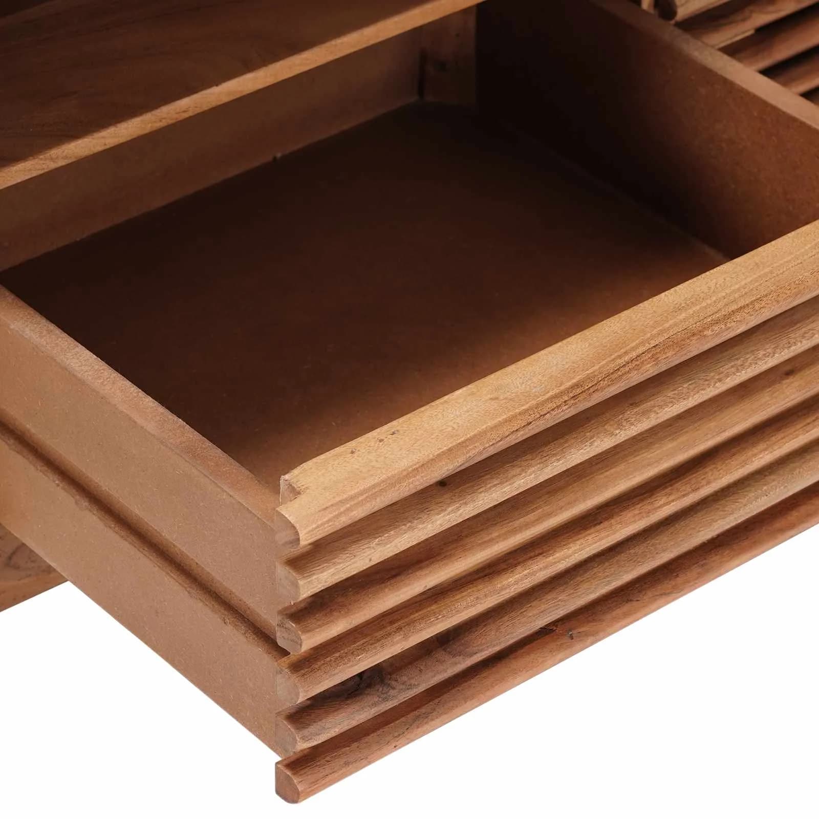 Ročno izdelana miza za kavo Teak rjava 85 x 45,5 x 40 cm - slika 9