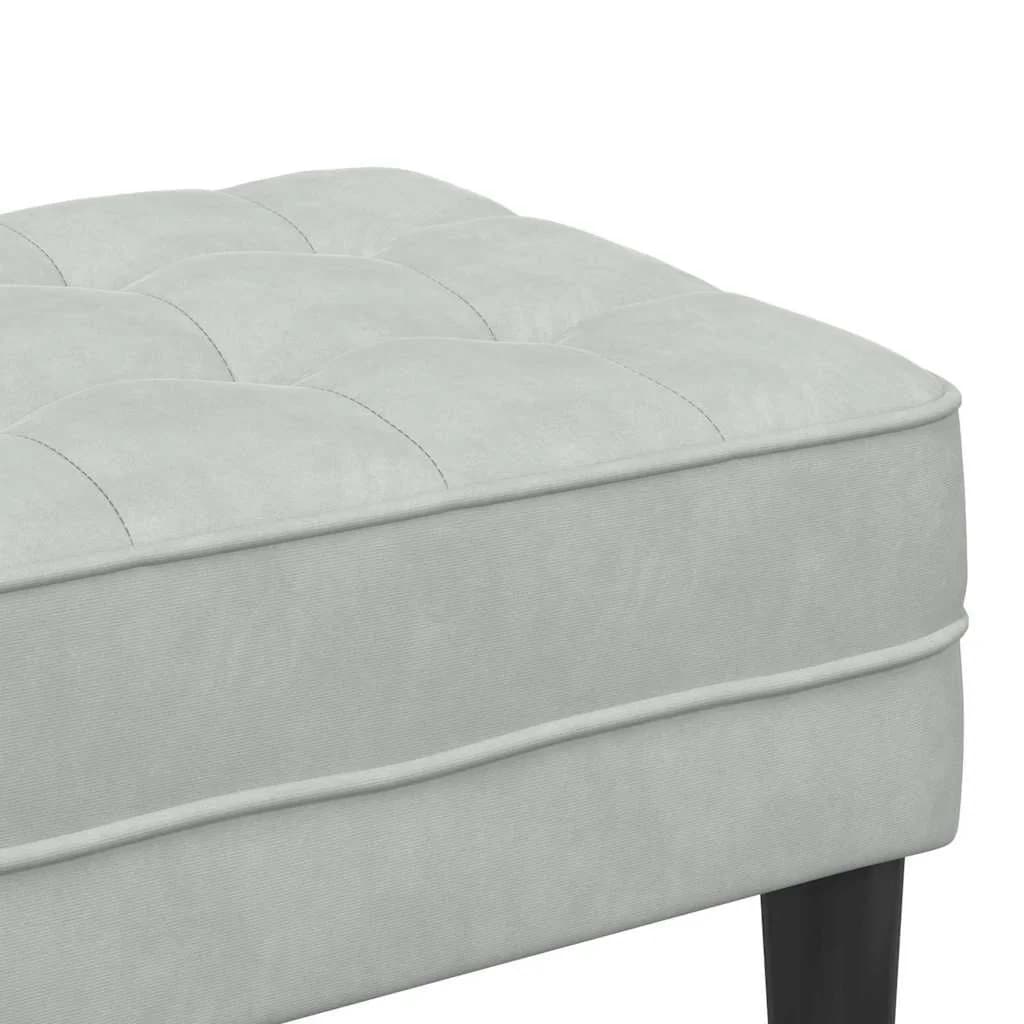 klop z blazino Svetlo siva 113 x 57 x 39 cm Žamet - slika 7