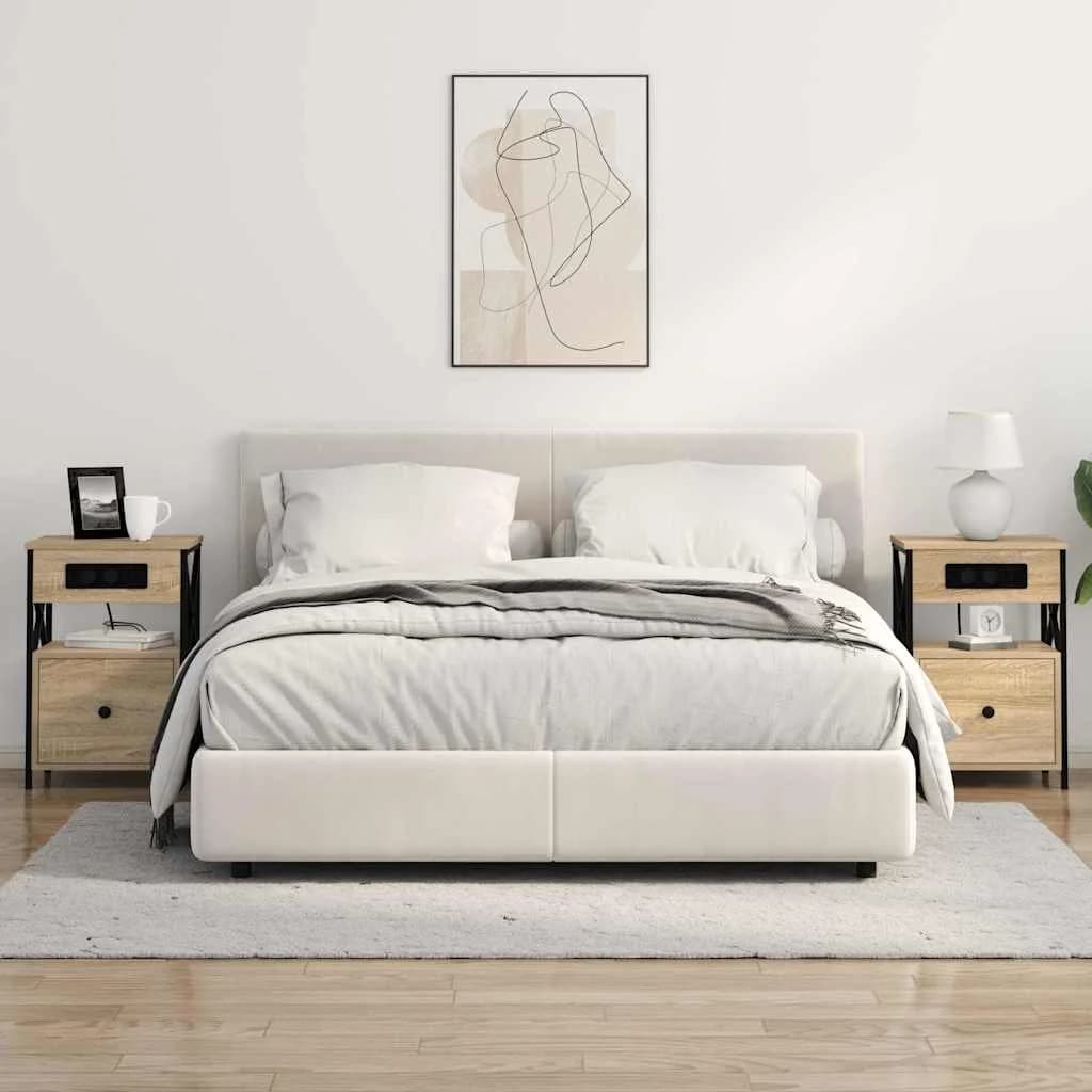 Nočna omarica 2 kos Sonoma hrast 40 x 31 x 60 cm Inženirski les - slika 4