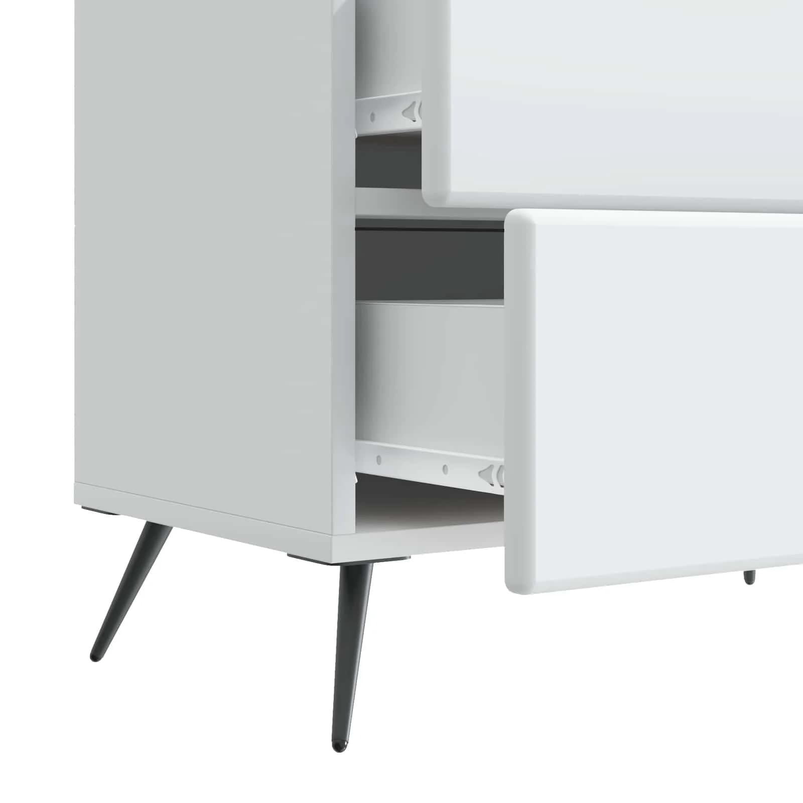 Nočna omarica Bela 62 x 34,5 x 47,5 cm Inženirski les - slika 9
