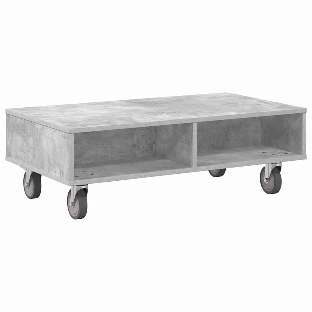 Stranska miza s kolesi Betonsko siva 90 x 50 x 30 cm - slika 7