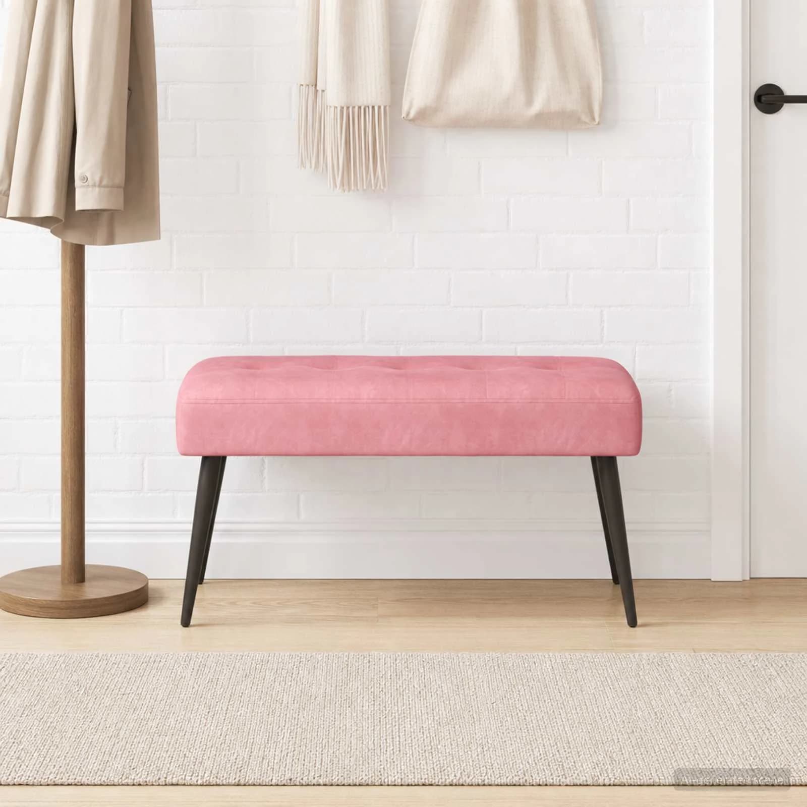 Klop s gumbnim oblazinjenjem Roza 80 x 40 x 46 cm Žamet