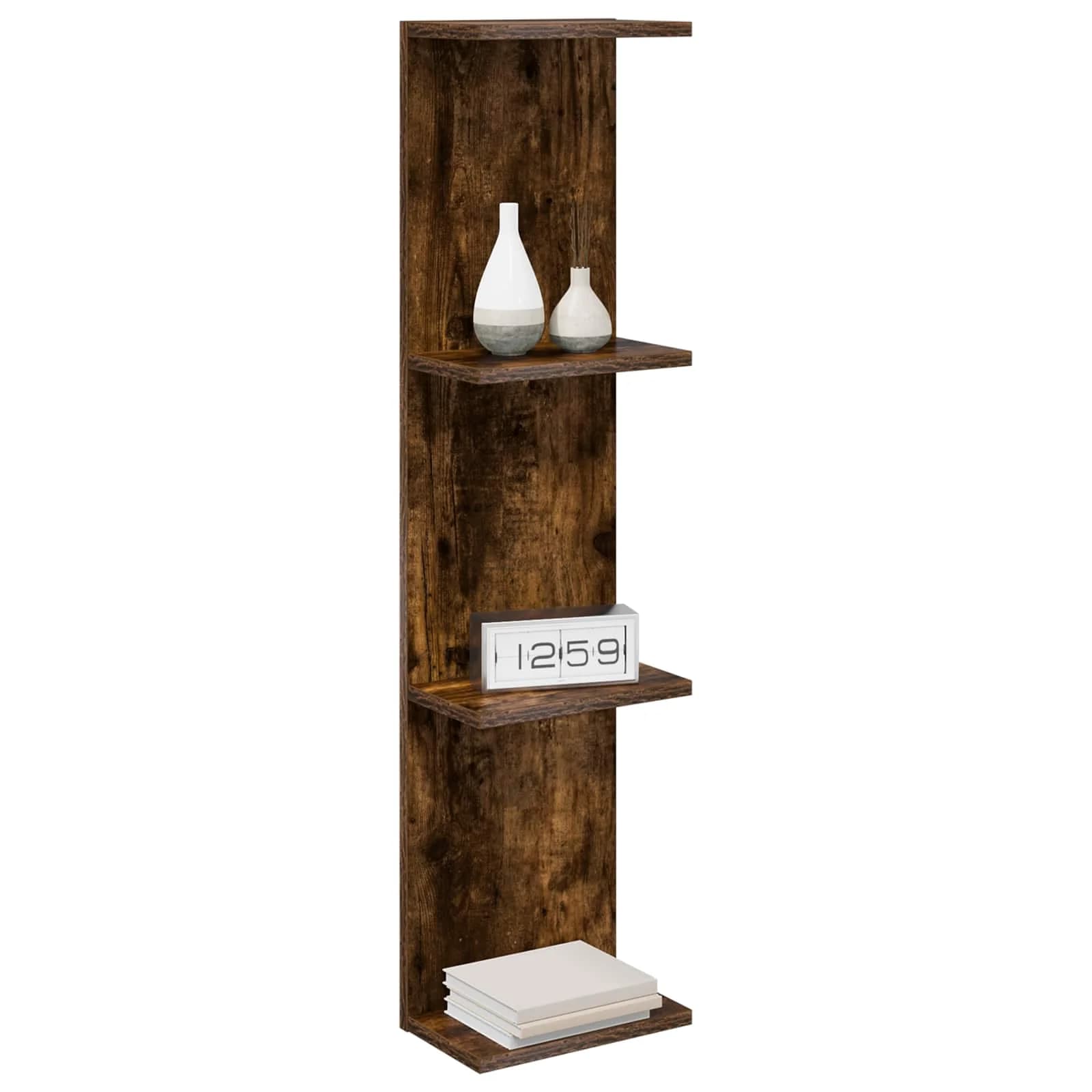 Stenska polica 2 kos Dimljen hrast 22 x 15 x 100 cm - slika 3