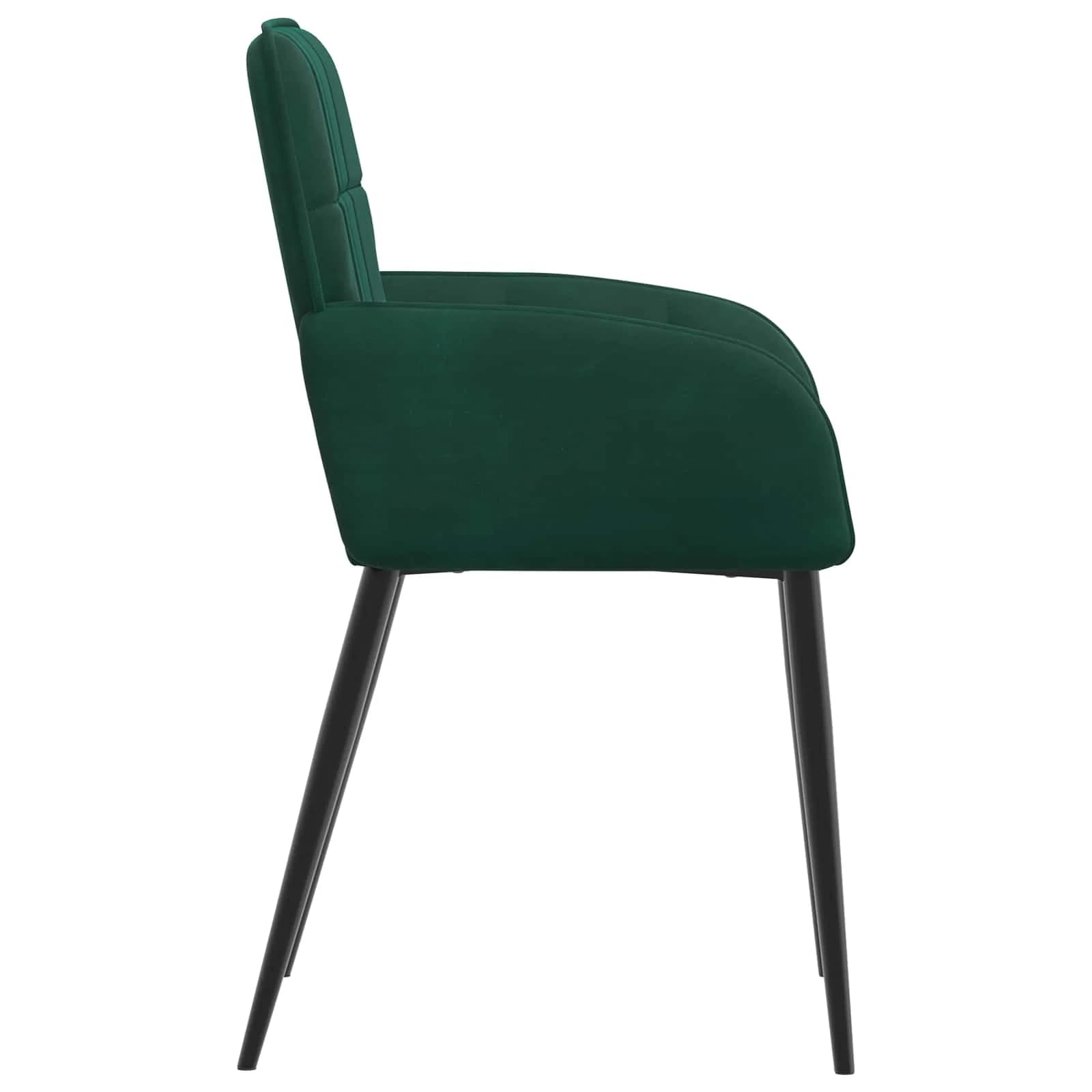 Jedilni stoli 2 kos Žamet Temno zelena 57 x 50 x 85 cm - slika 4