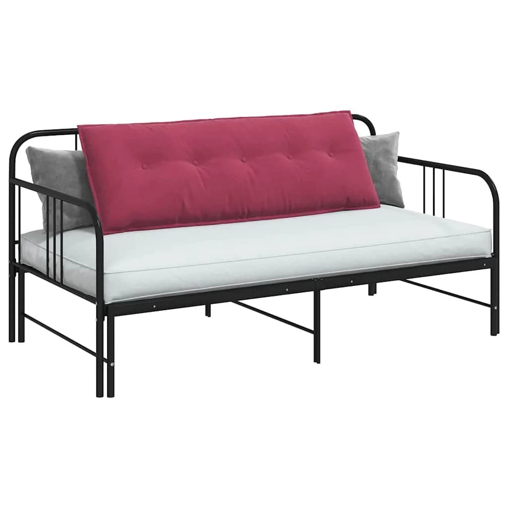 Poglavni vzglavnik Vinorodna rdeča 140 x 50 cm Žametna tkanina - slika 3