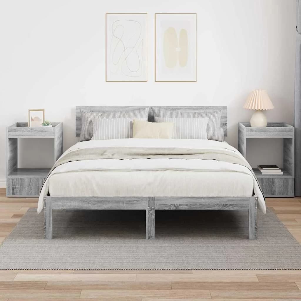 Stranska miza 2 kos Siva Sonoma 40 x 40 x 56 cm Inženirski les - slika 4